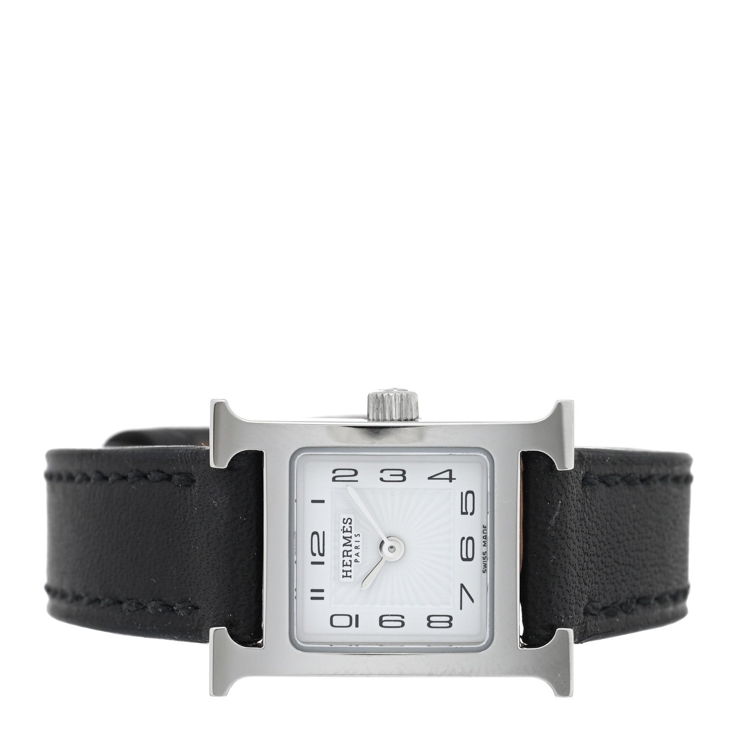 Stainless Steel Swift 17.2mm Heure H Hour Watch Noir