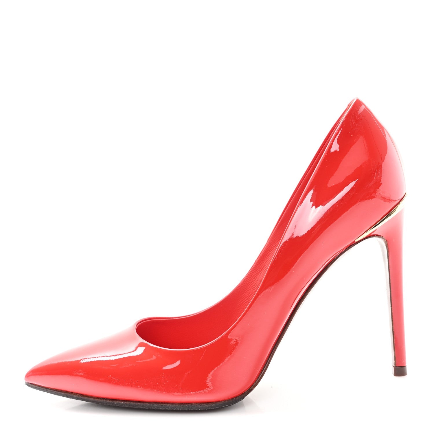 Patent Calfskin Eyeline Pumps 38 Rouge