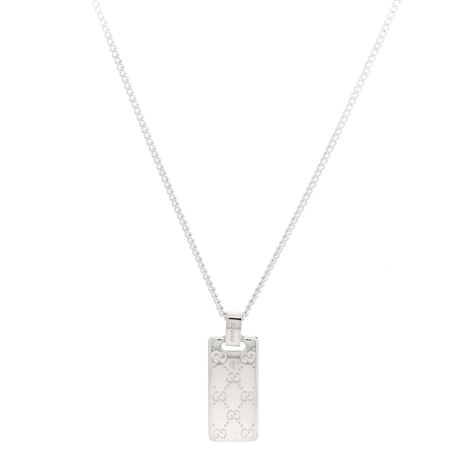 Sterling Silver Signature Tag Pendant Necklace