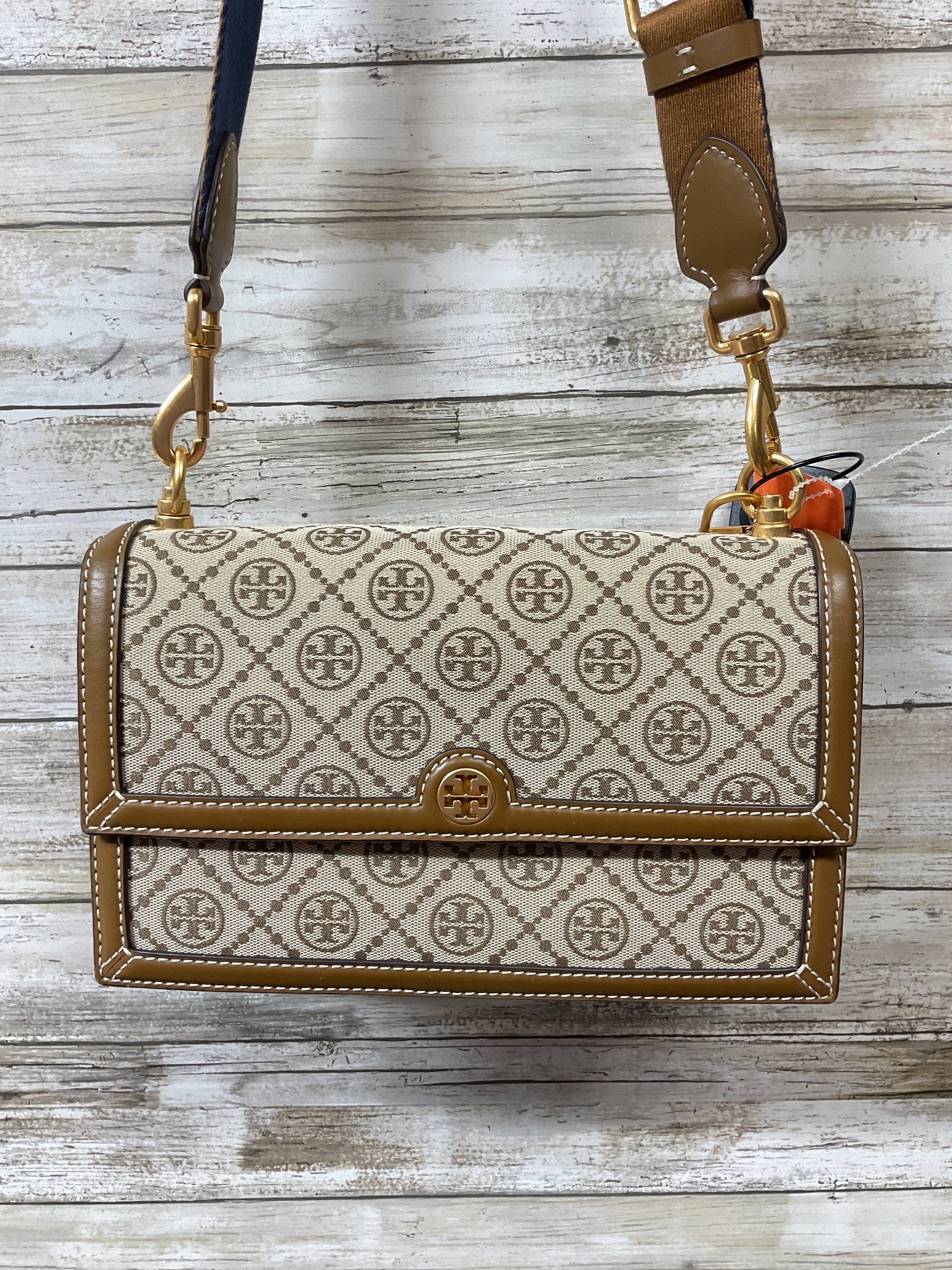 Handbag Designer By Tory Burch In Tan, Size:Medium