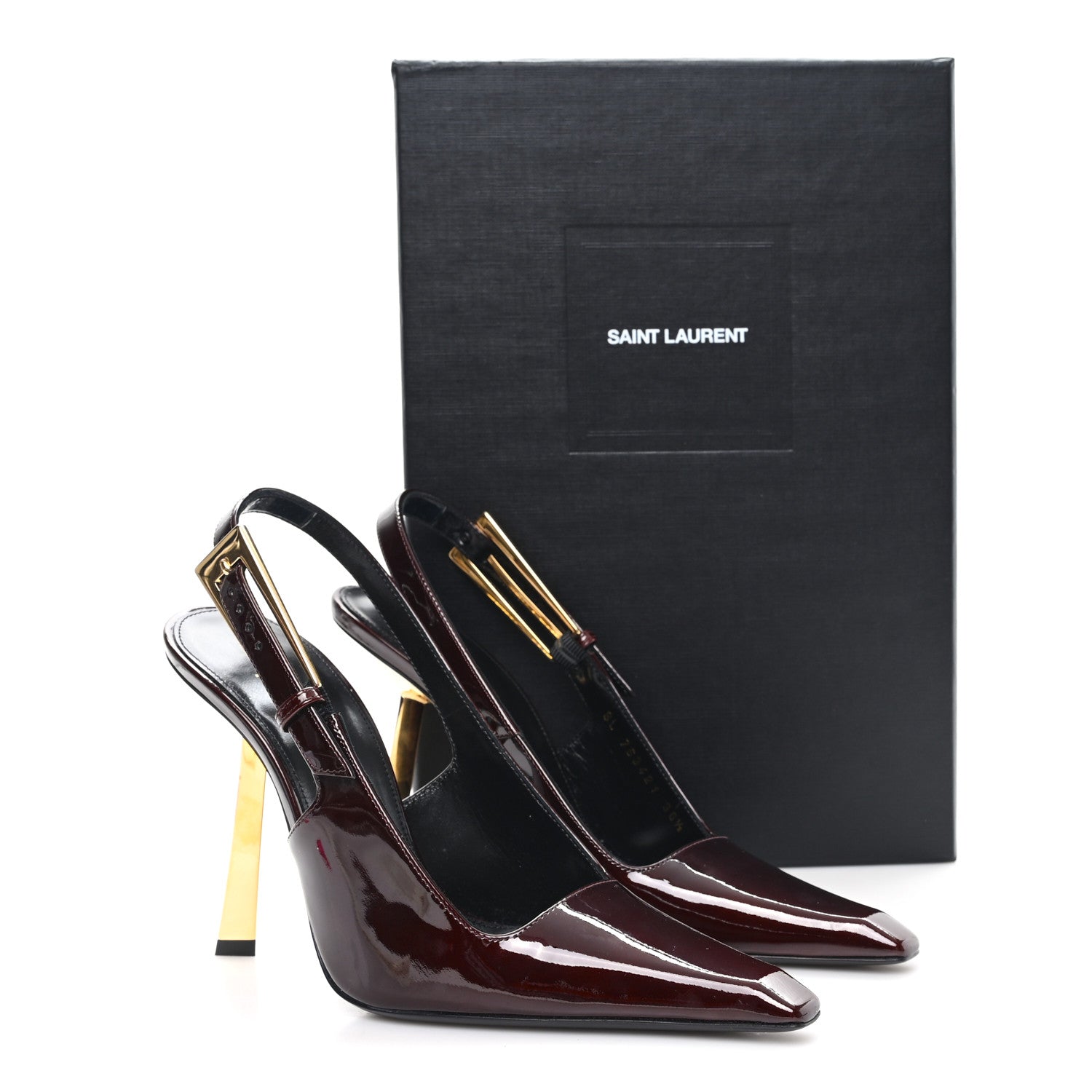 Vernice Gloss Lee 110 Slingback Pumps 36.5 Marron Glacé