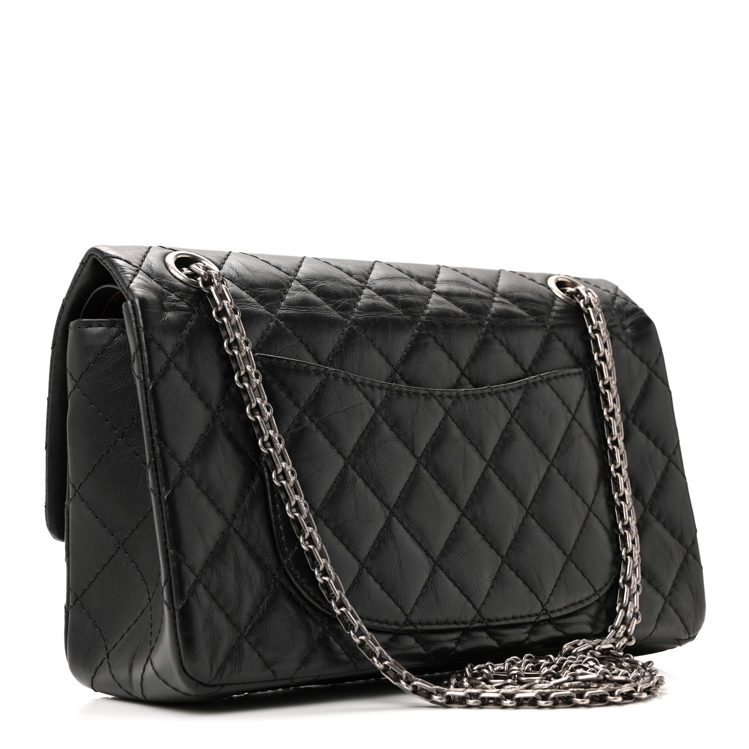 Aged Calfskin Quilted 2.55 Reissue 225 Flap Black