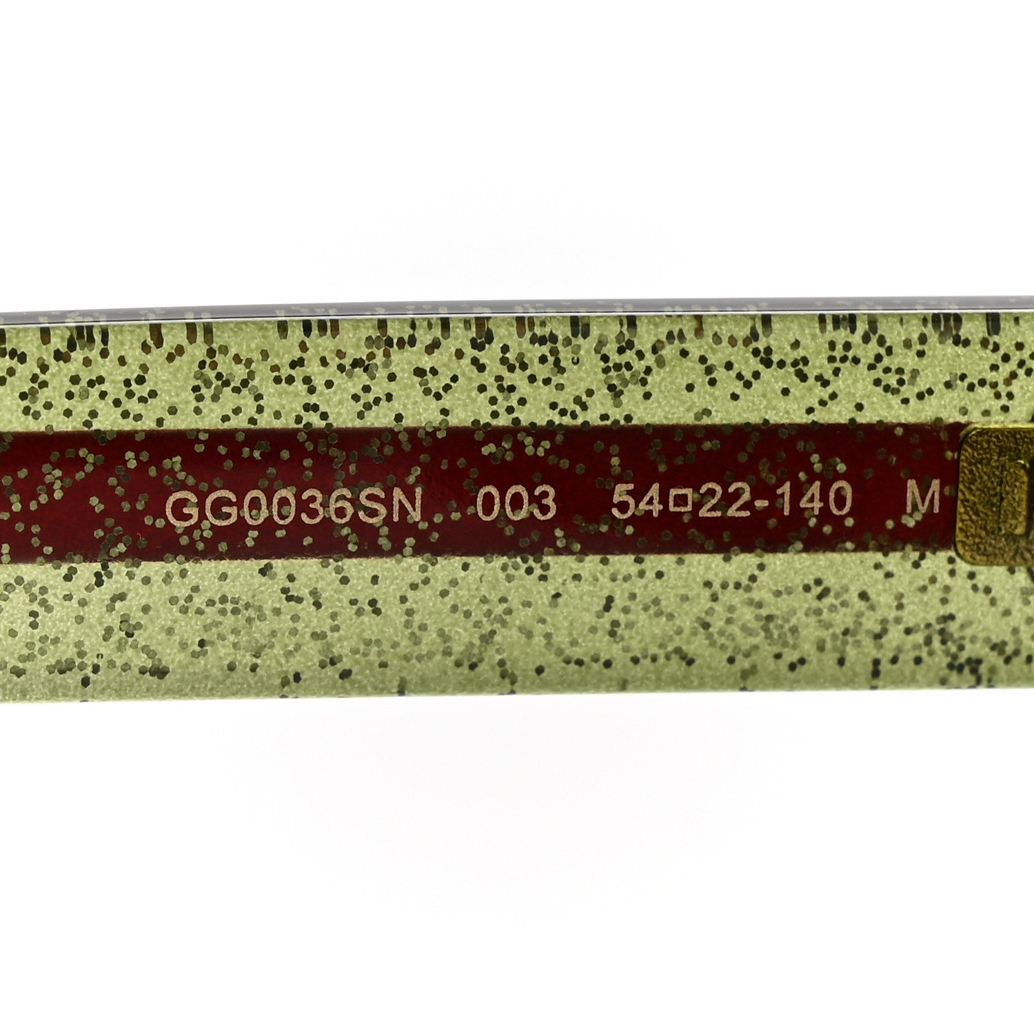Acetate Square Frame Web Glitter Sunglasses GG0036SN Havana