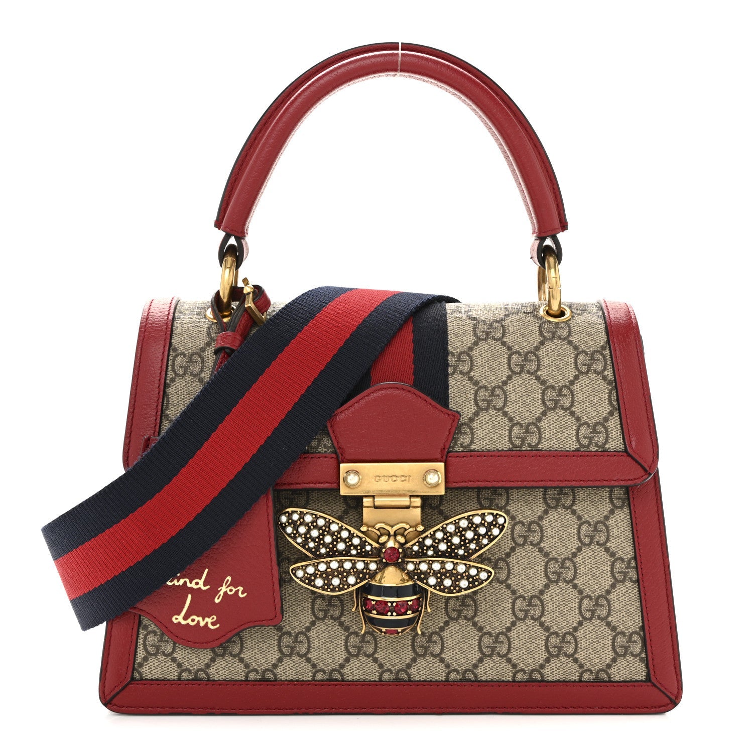 GG Supreme Monogram Small Queen Margaret Top Handle Bag Red