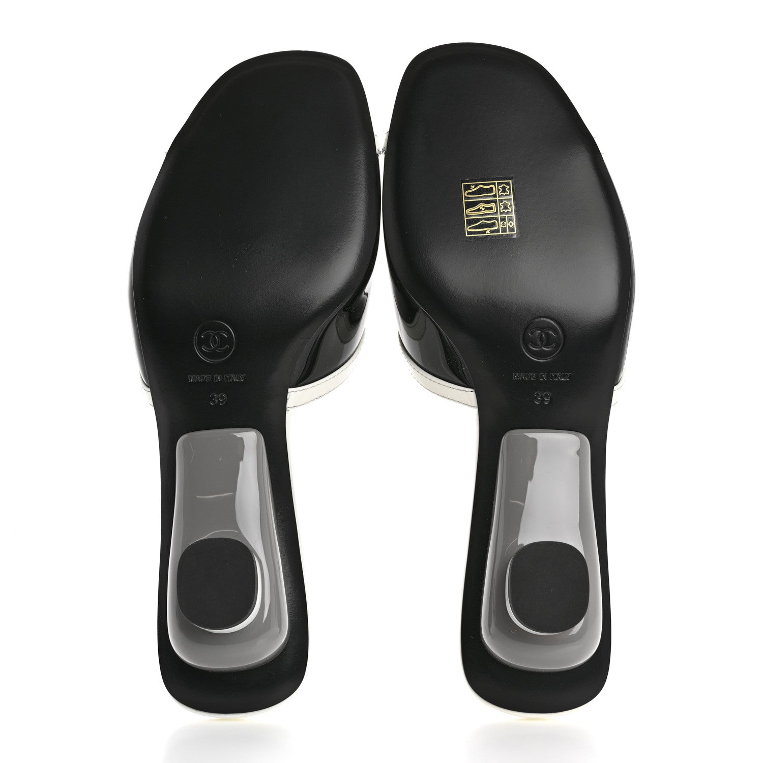 Patent Calfskin Mules  39 Black White Grey