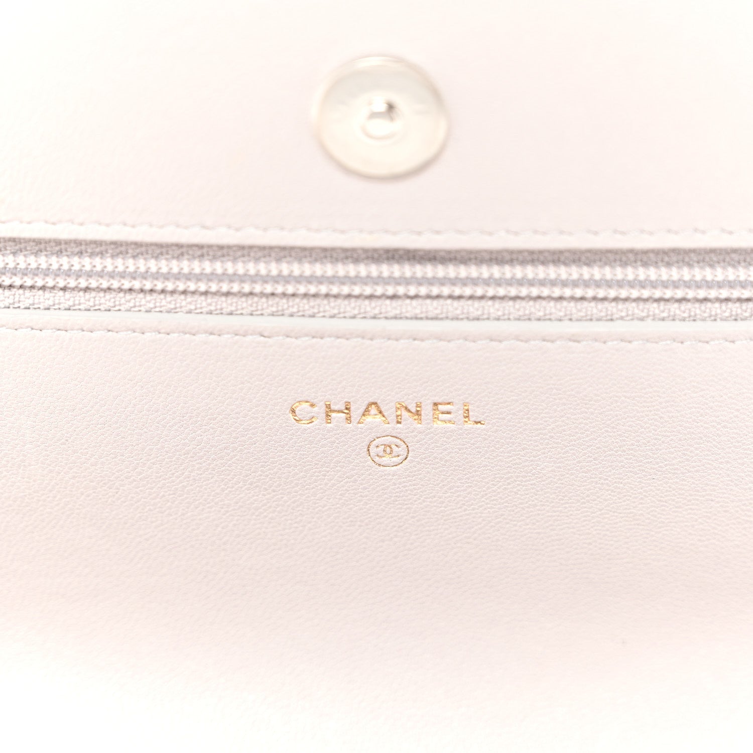 Lambskin Quilted Chanel 19 Wallet On Chain WOC Grey