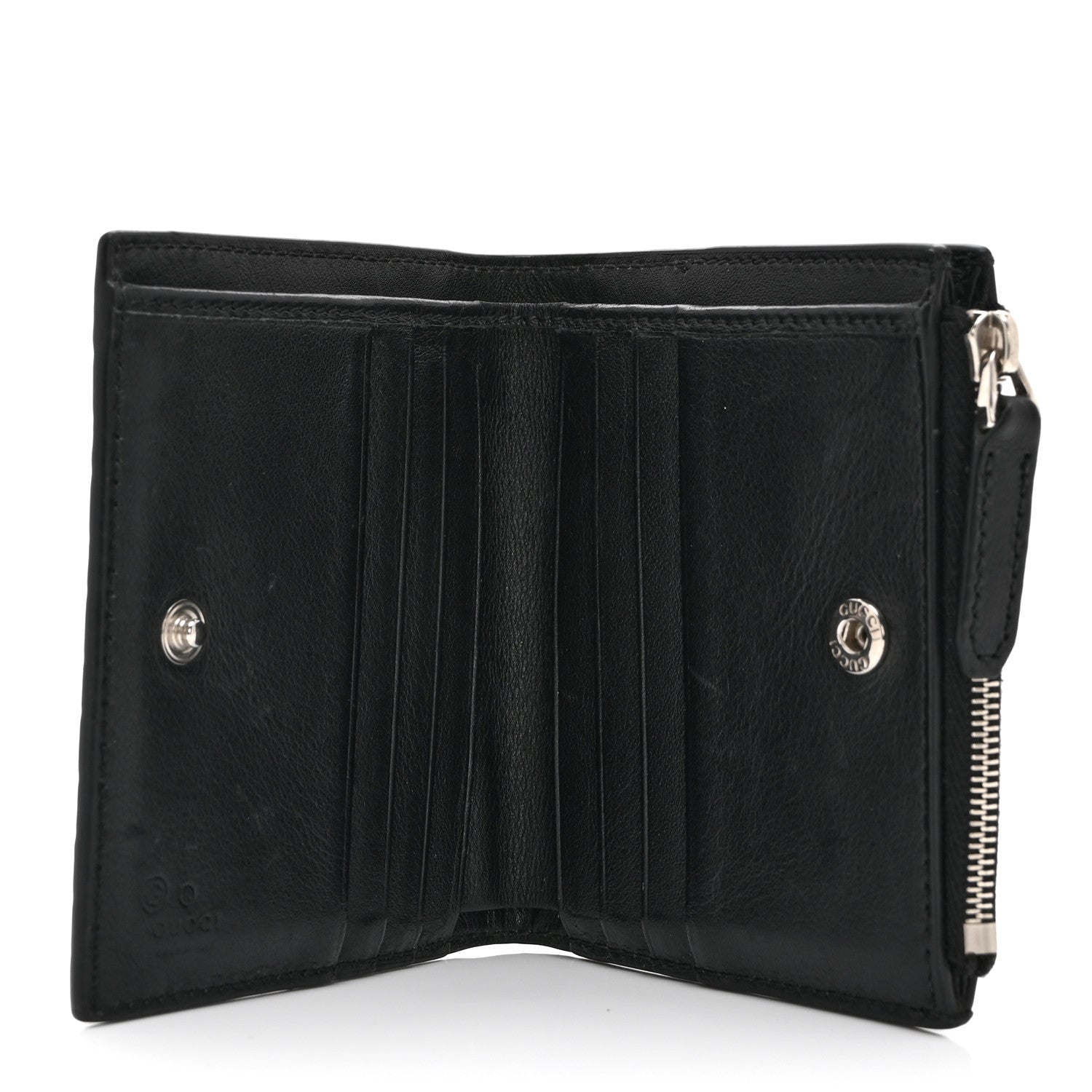 Microguccissima Snap Bi-Fold Wallet Black