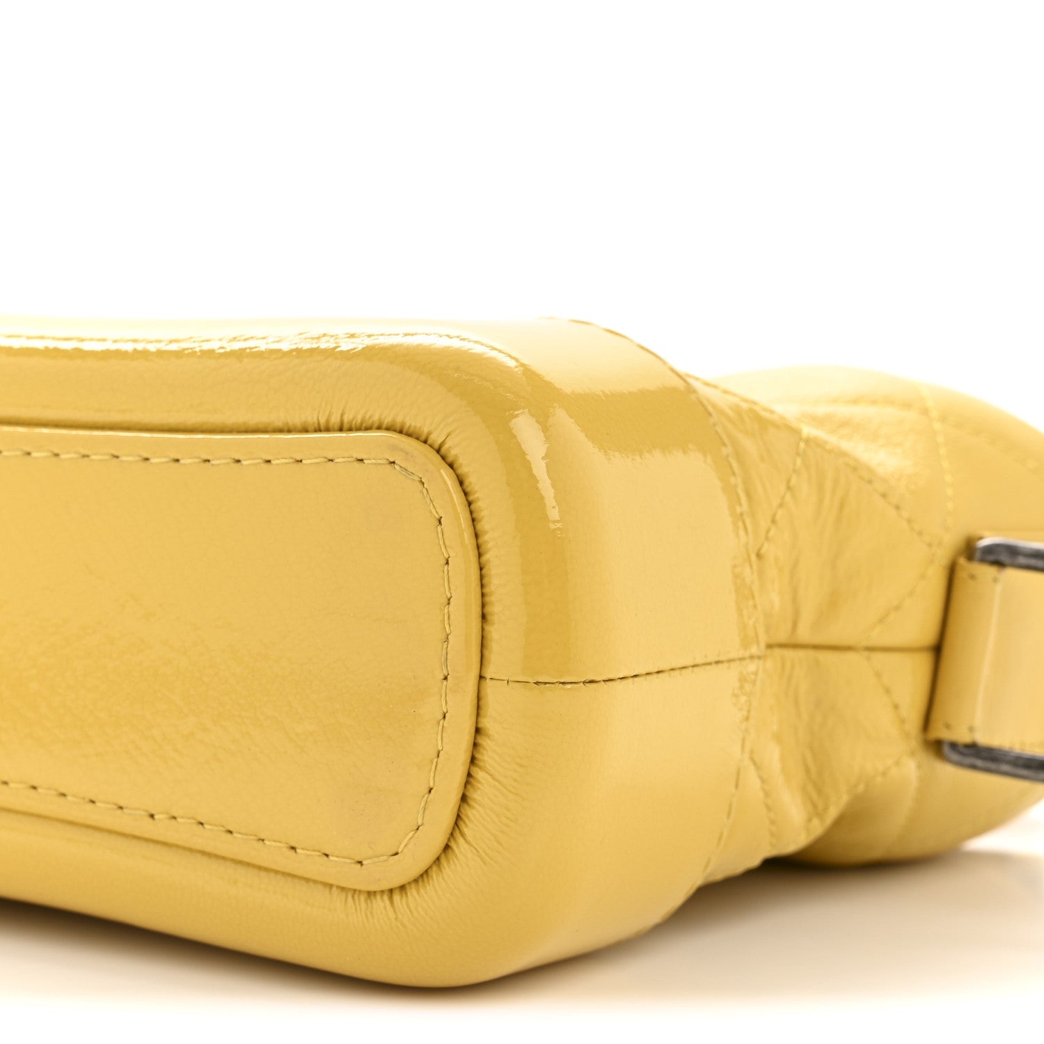 Patent Goatskin Quilted Small Gabrielle Hobo Yellow