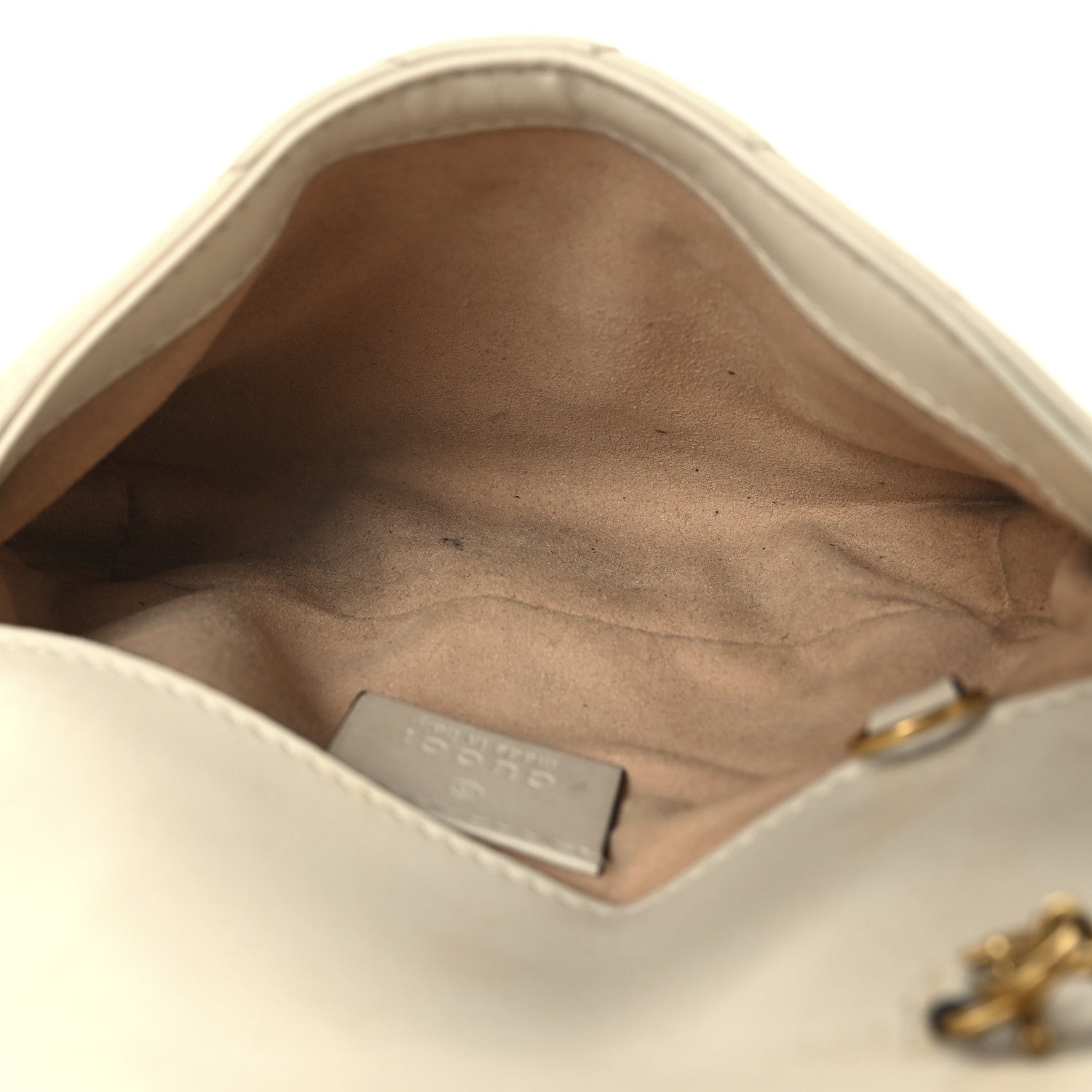 Calfskin Matelasse Super Mini GG Marmont Shoulder Bag White