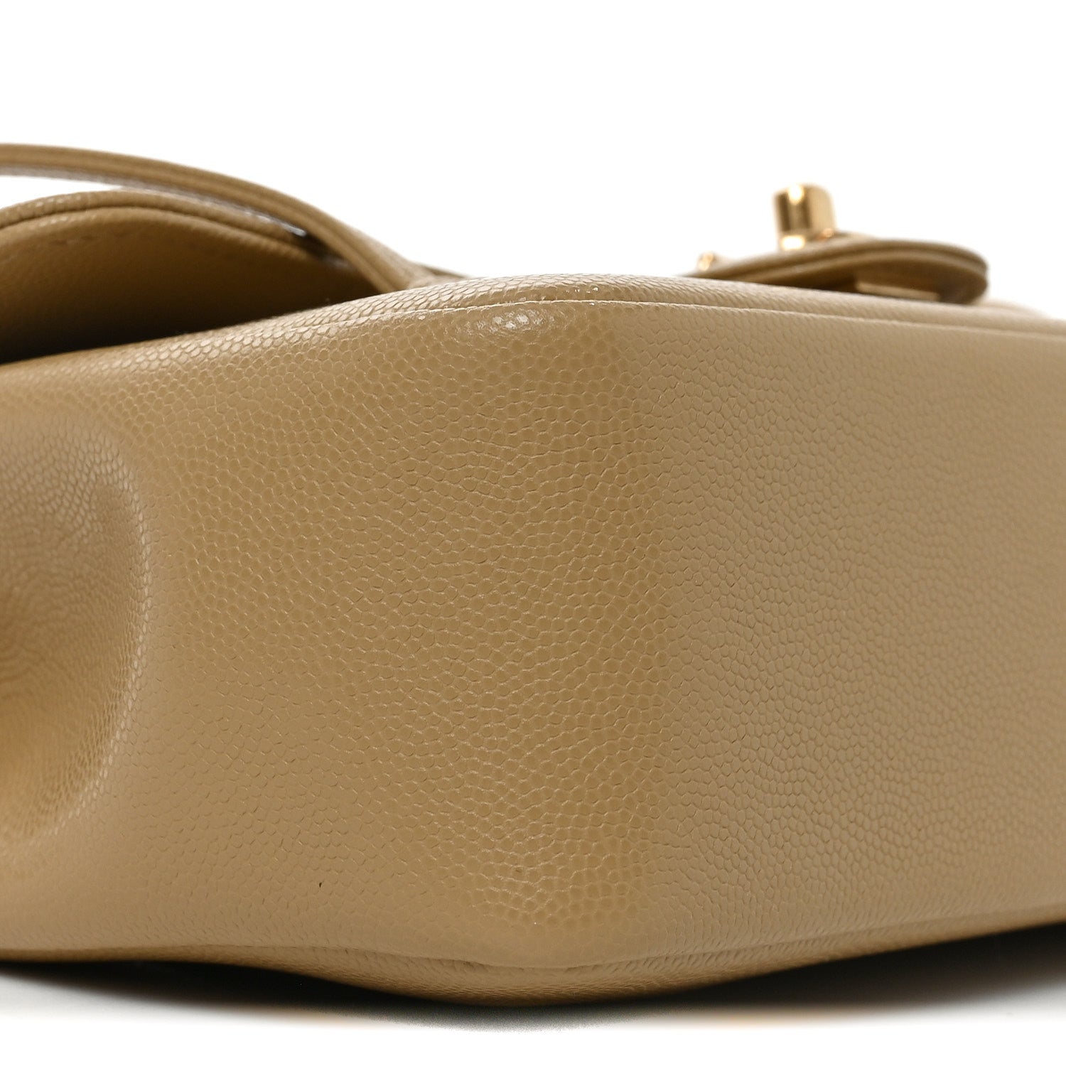 Shiny Caviar Preppy Coco Small Flap Beige