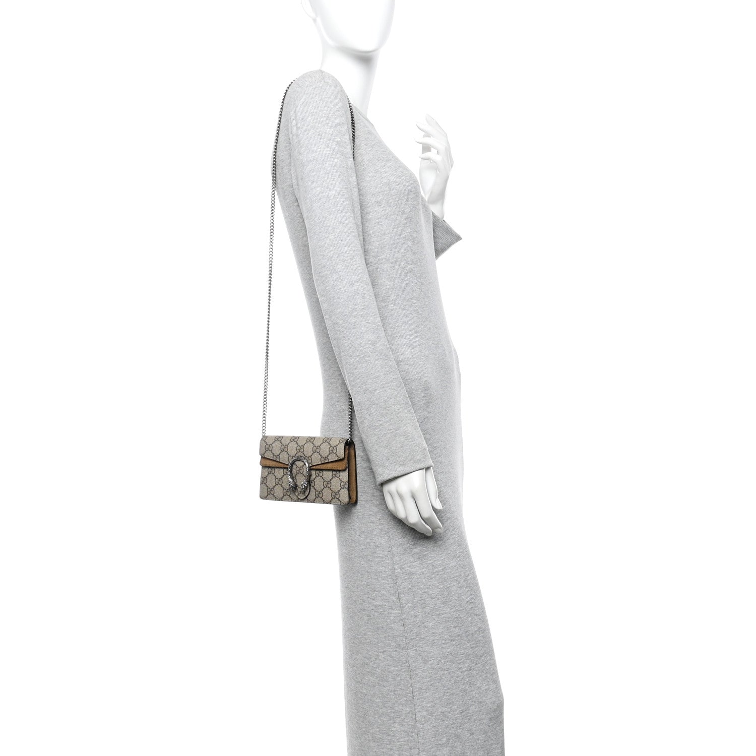 GG Supreme Monogram Super Mini Dionysus Shoulder Bag Taupe
