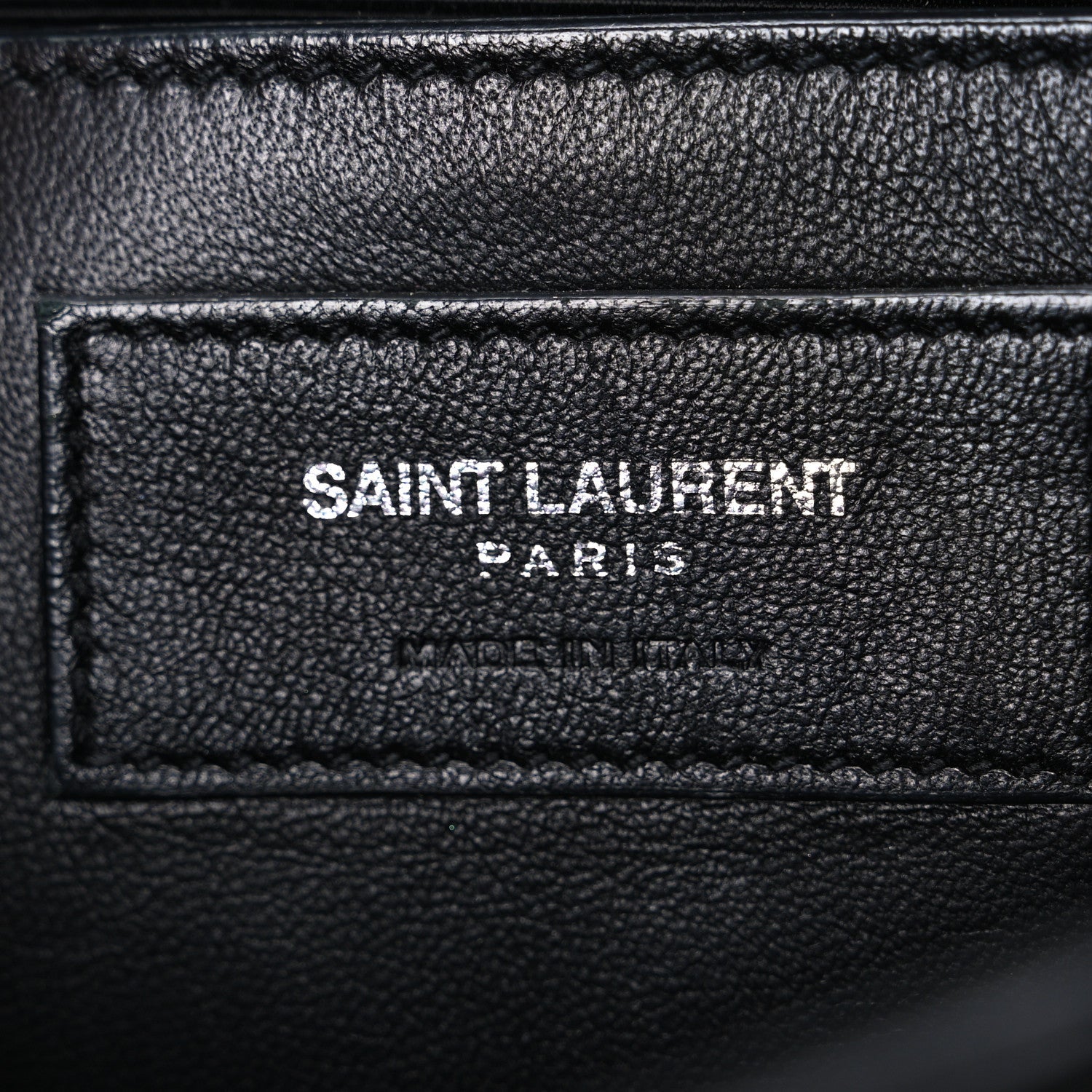 Grained Calfskin Matelasse Chevron Medium Monogram Chain Bag Black