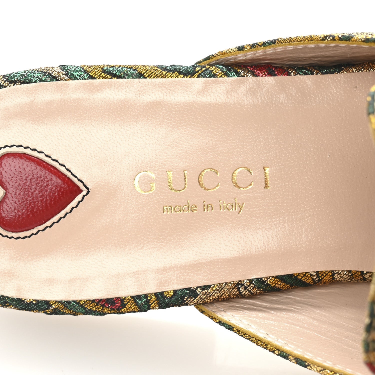 Iridescent Brocade Womens Princetown Slippers 36 Gold Multicolor