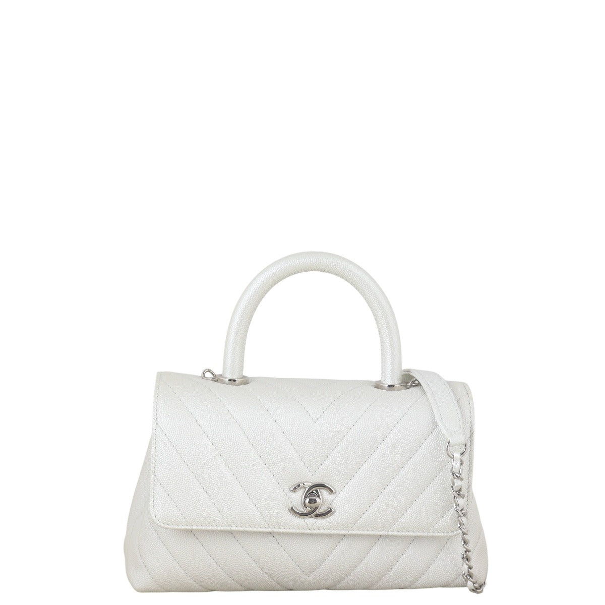 Chanel Coco Top Handle Mini Bag Chevron