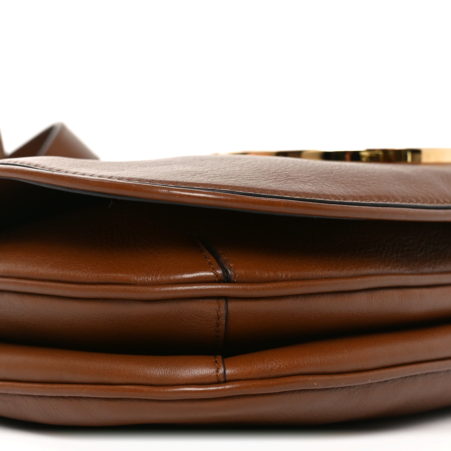 Roxy Calfskin Web Medium Blondie Shoulder Flap Bag Cuir