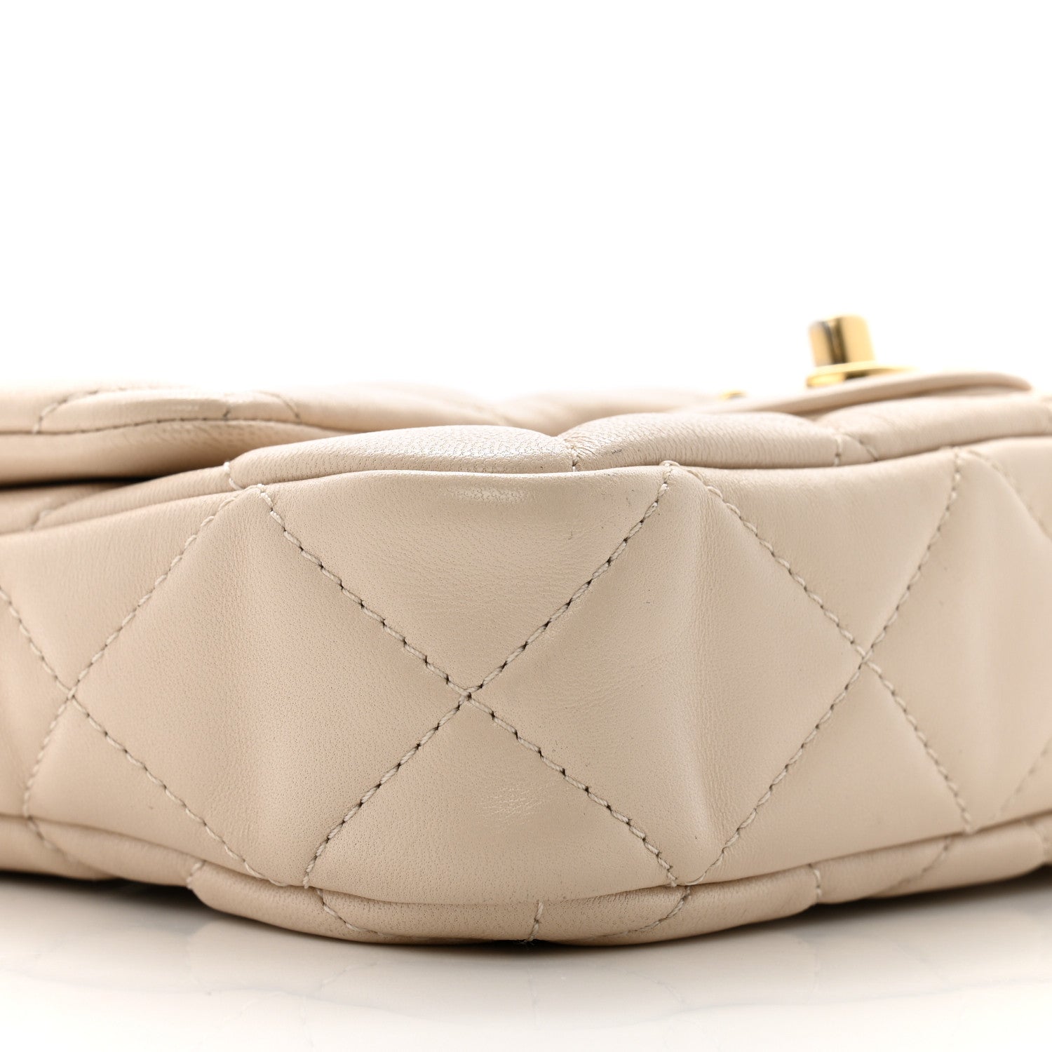 Lambskin Quilted Small CC Funky Town Flap Beige