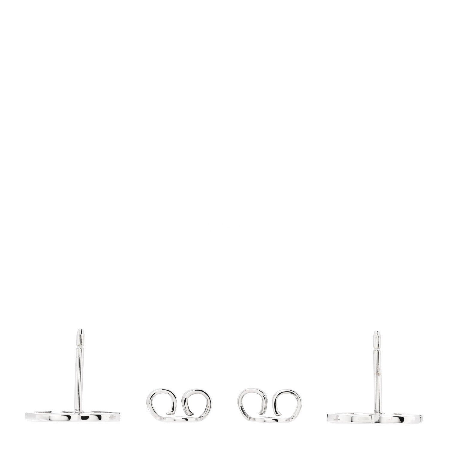 18K White Gold Running G Stud Earrings