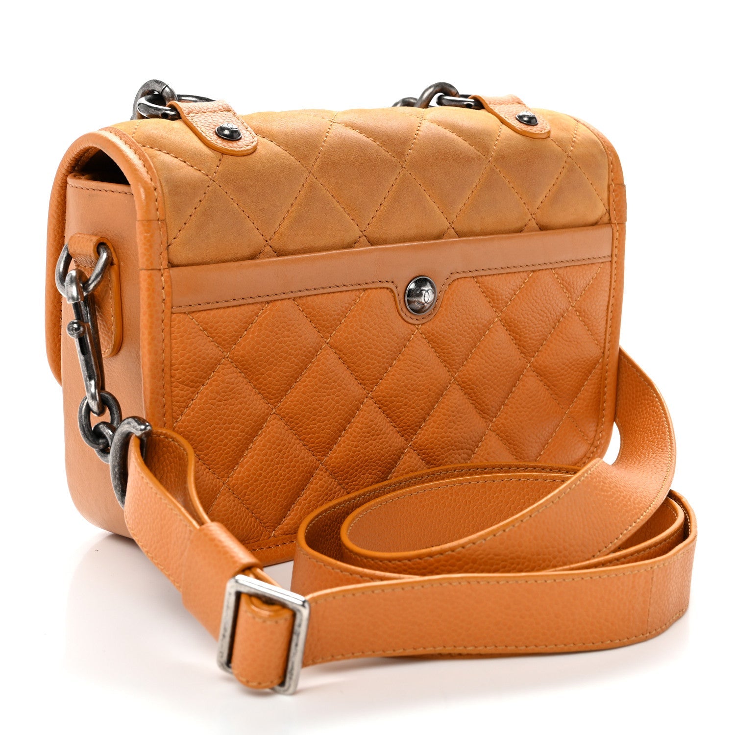 Nubuck Caviar Quilted Small Daily Carry Messenger Yellow