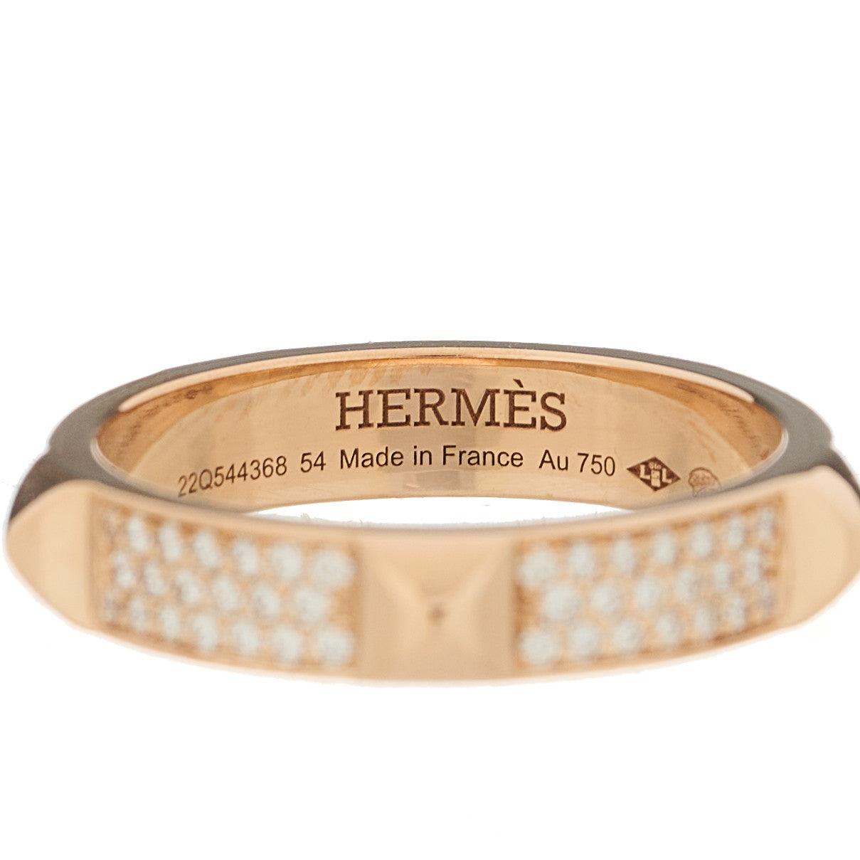 18K Rose Gold Diamond Clou D'H Ring 54 6.75