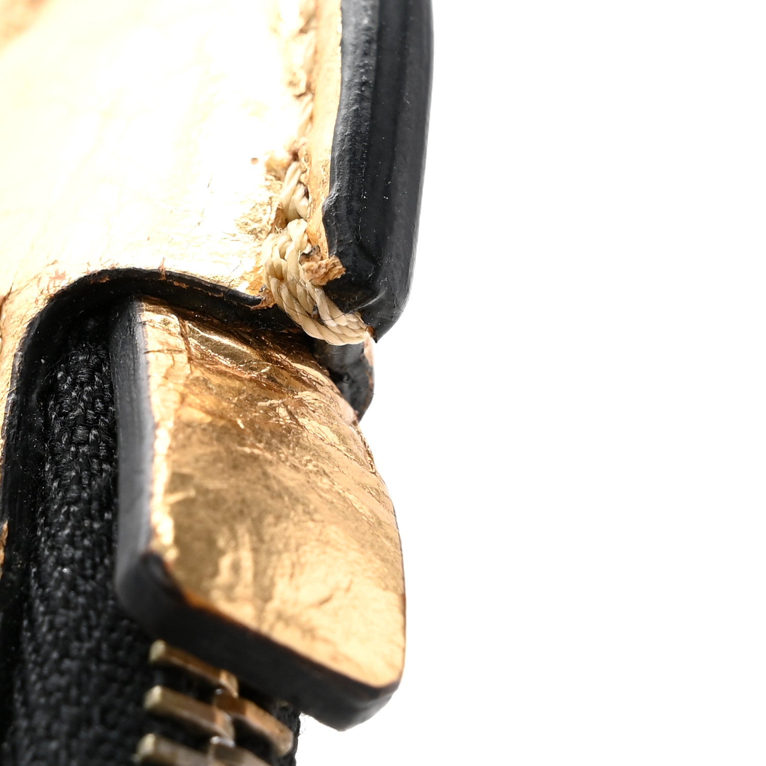 Metallic Lambskin Small Feminine Pouch Clutch Gold