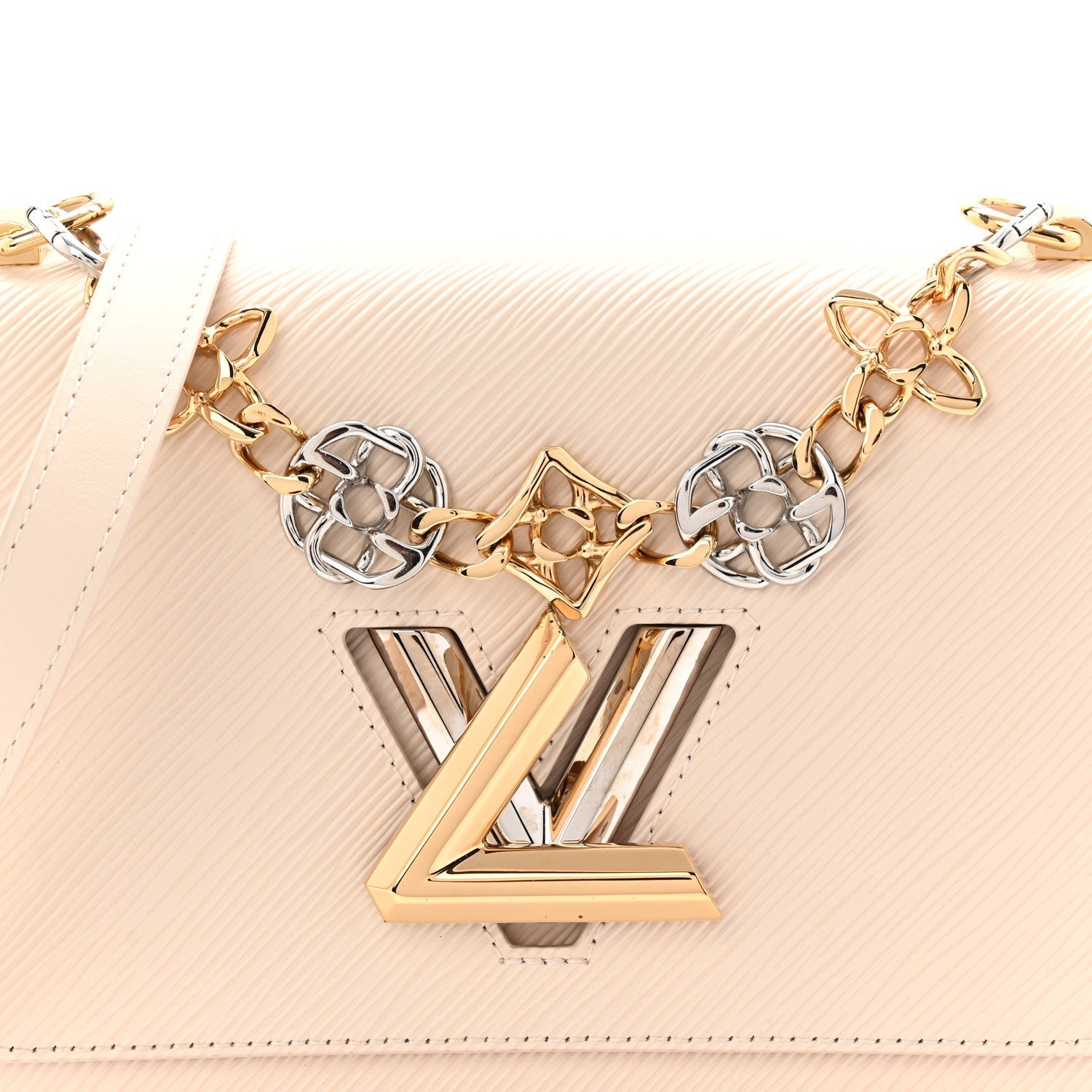 Epi Twist Flowers Chain Shoulder Bag MM Quartz