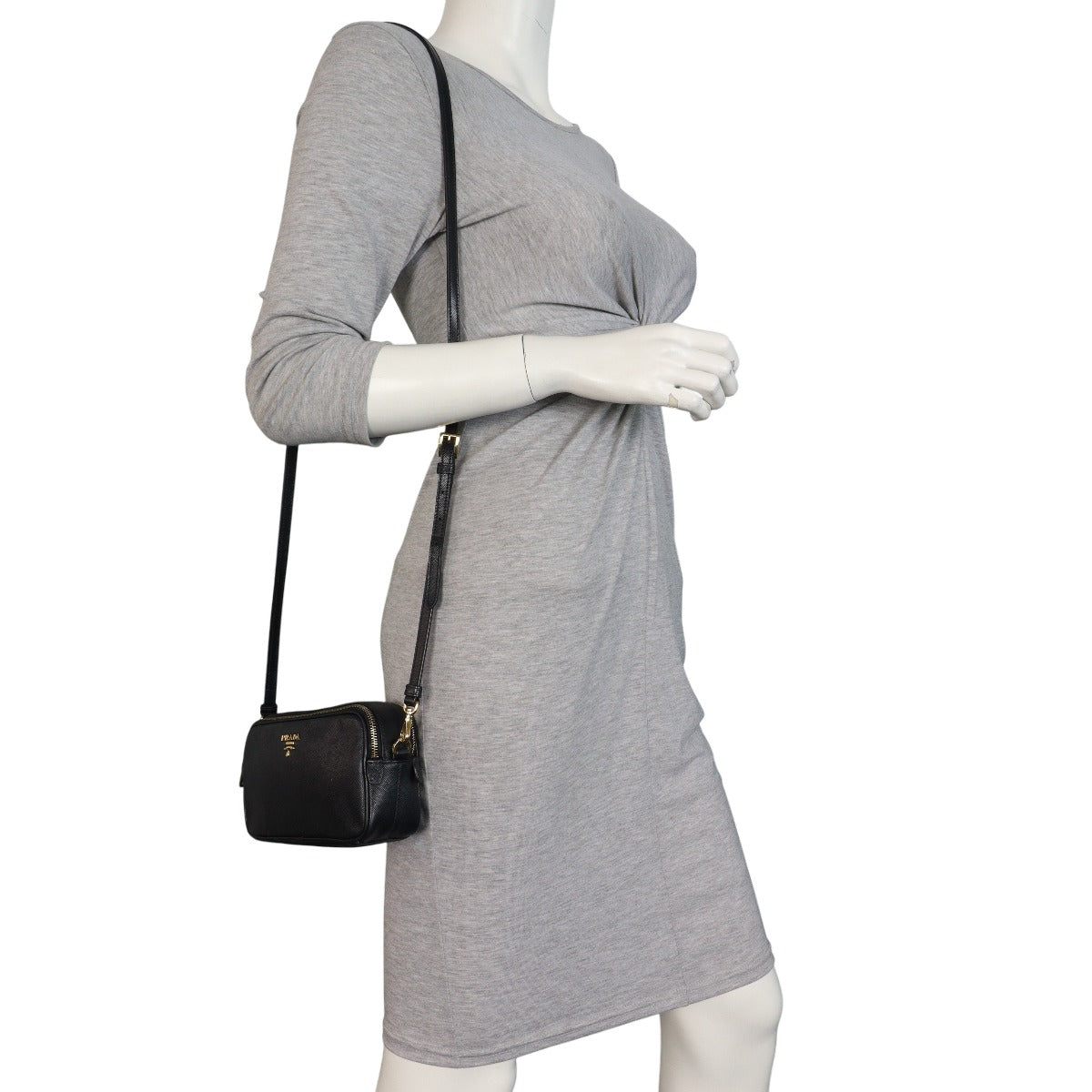 Prada Saffiano Lux Double Zip Camera Bag