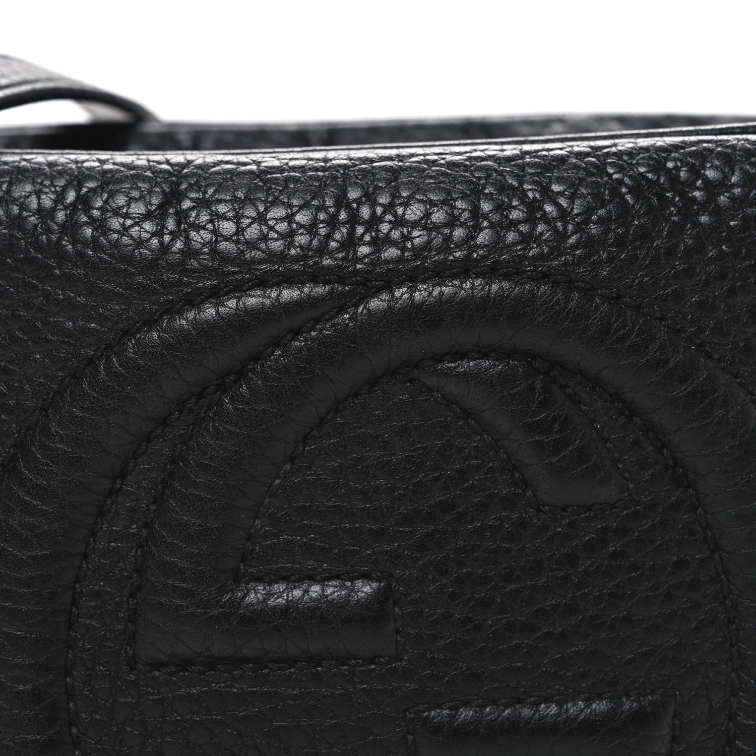 Pebbled Calfskin Small Soho Disco Bag Black