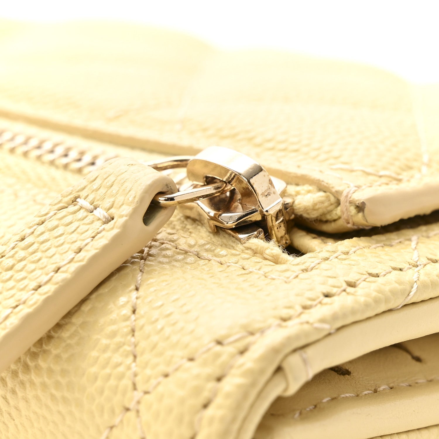 Caviar Quilted Compact Flap Wallet Yellow