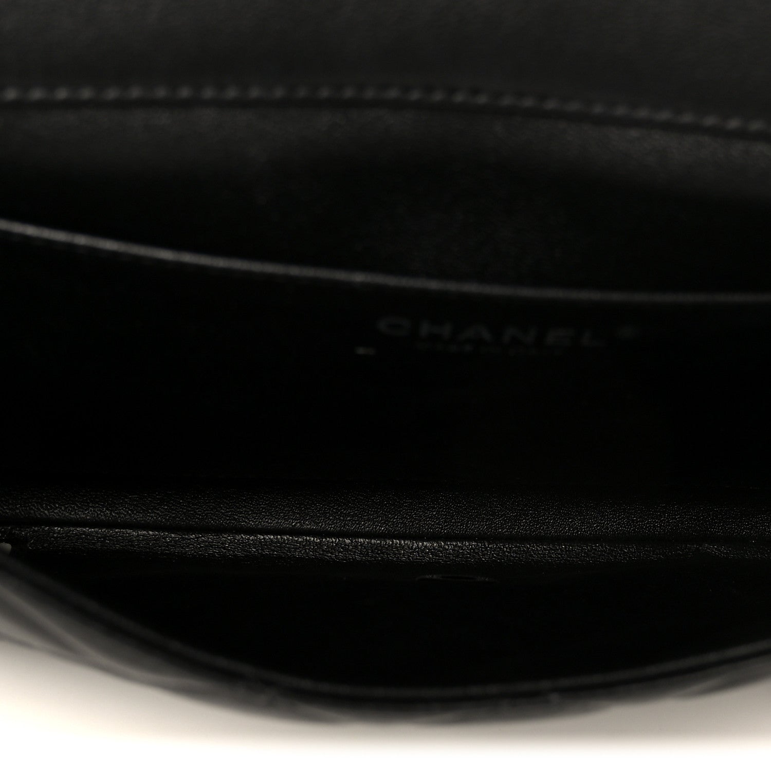Lambskin Quilted Clutch With Chain Flap Black