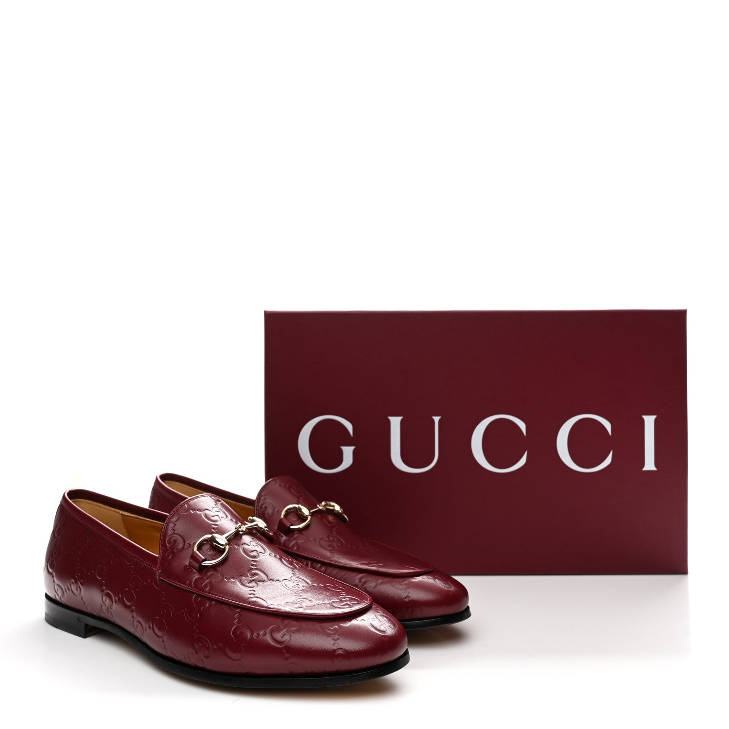 Betis Glamour Calfskin Guccissima Womens Jordaan Loafers 37.5 Rosso Ancora