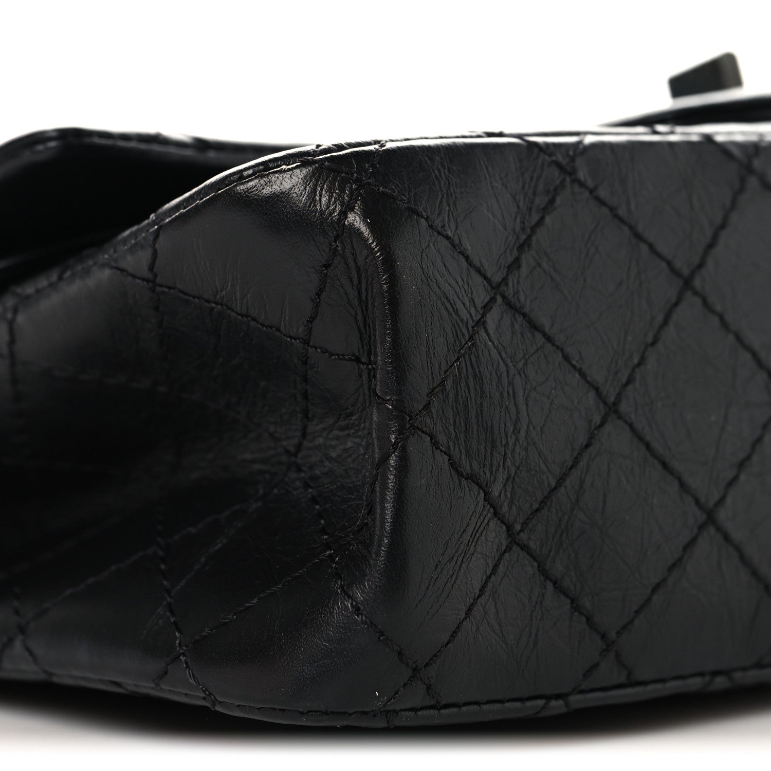 Aged Calfskin Quilted 2.55 Reissue 225 Flap So Black