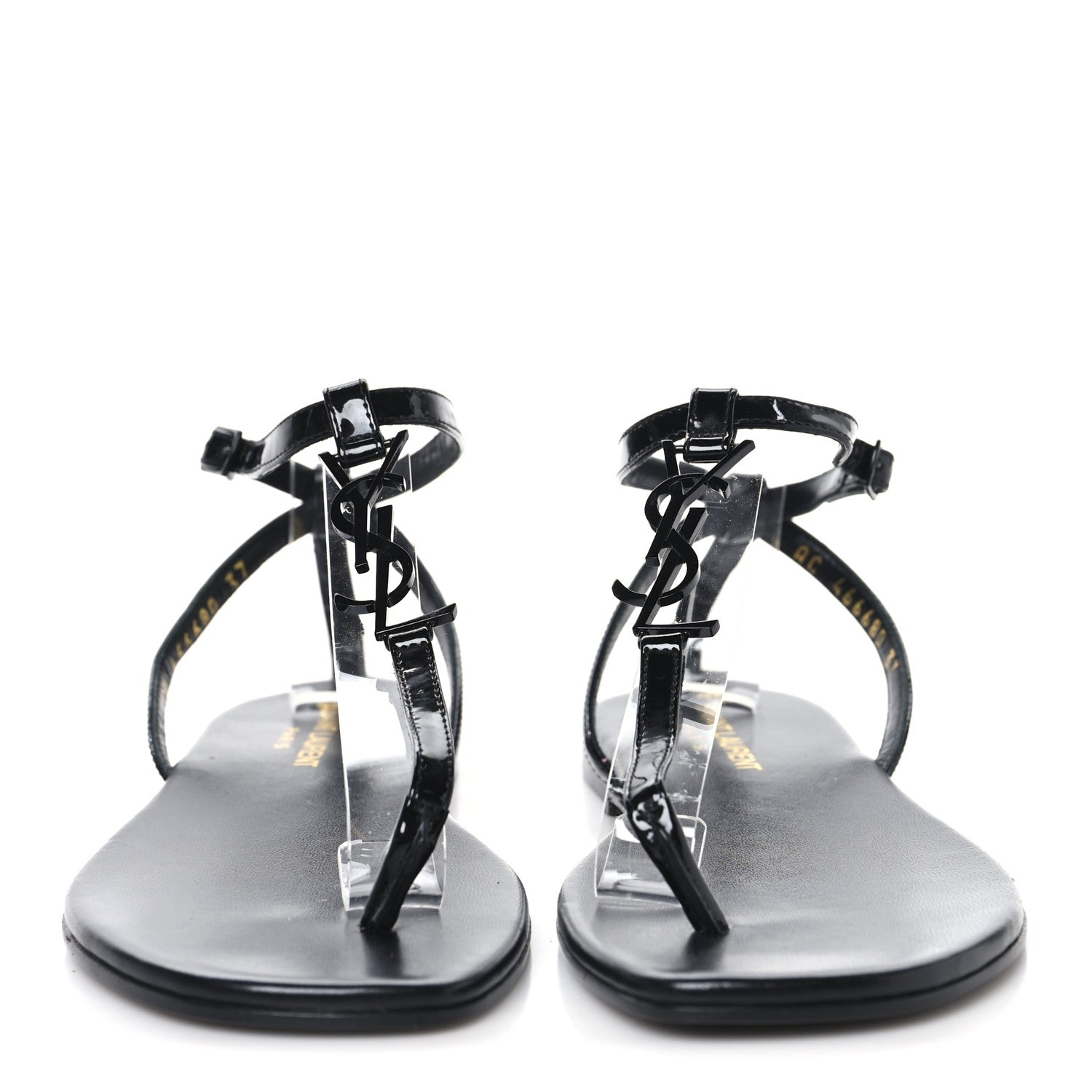 Patent Calfskin Nu Pieds 05 Sandals 37 Black