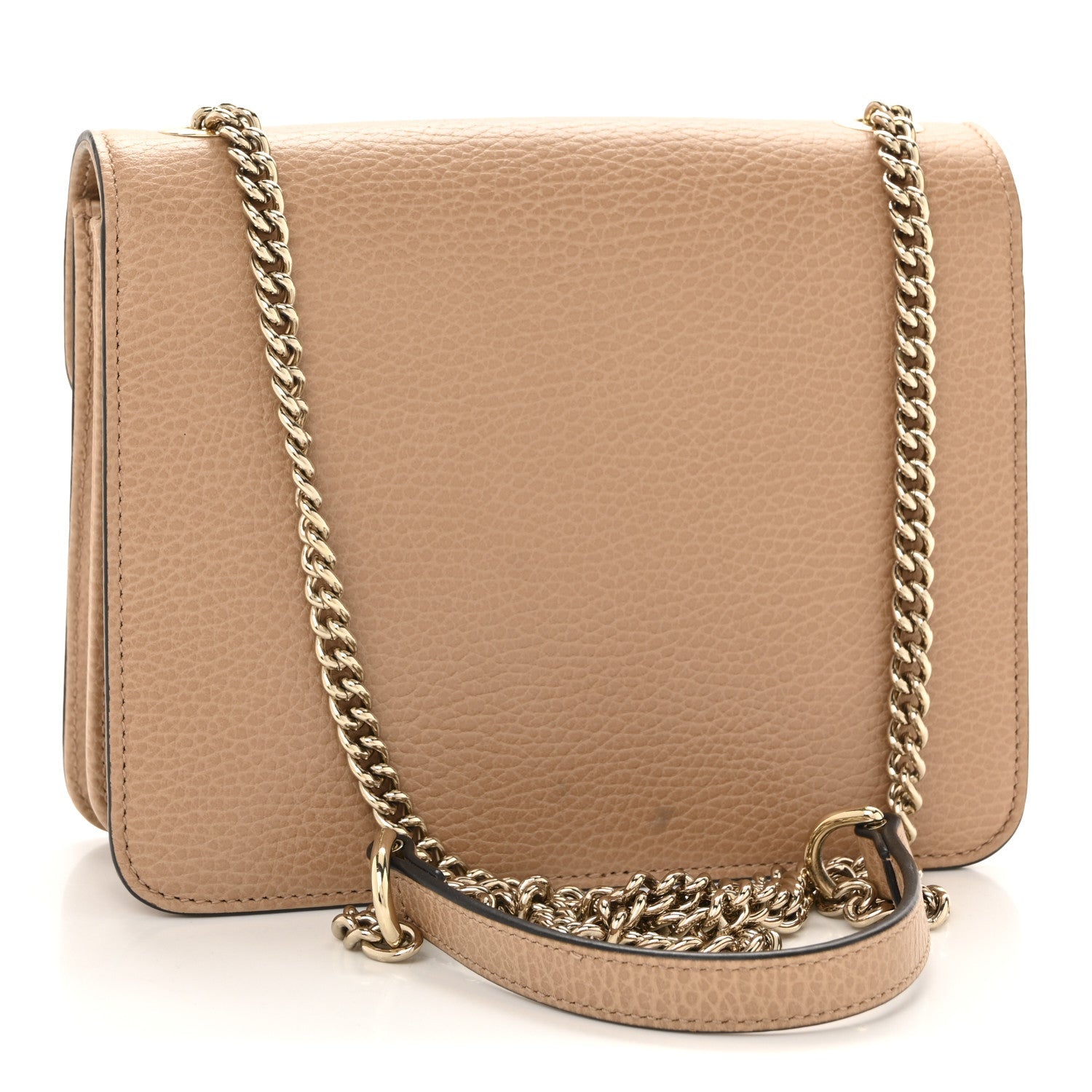 Dollar Calfskin Small Interlocking G Shoulder Bag Camelia