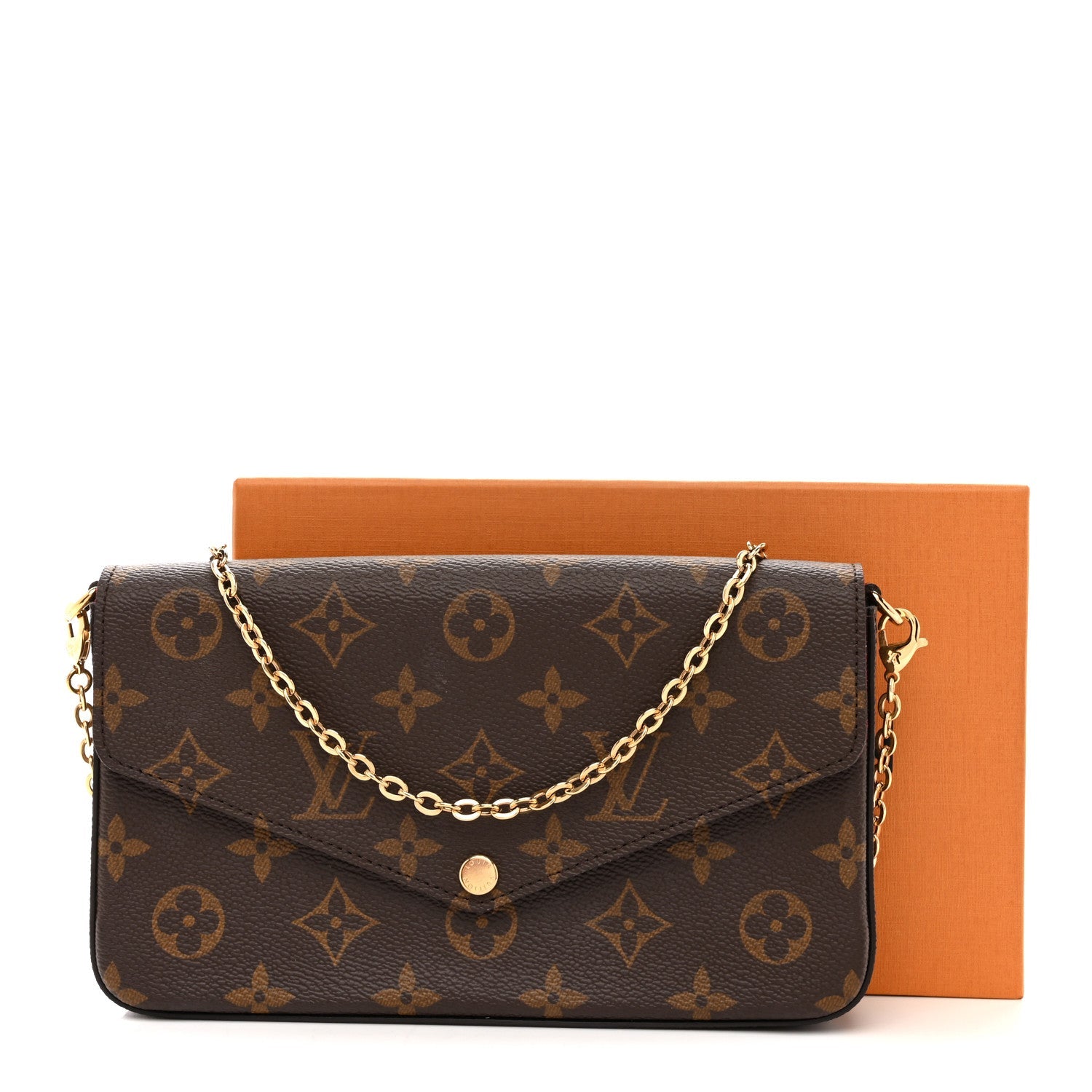 Monogram Pochette Felicie Chain Wallet Fuchsia
