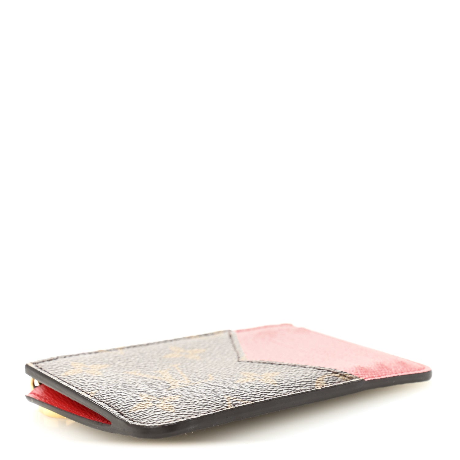 Monogram Zipped Romy Card Holder Red