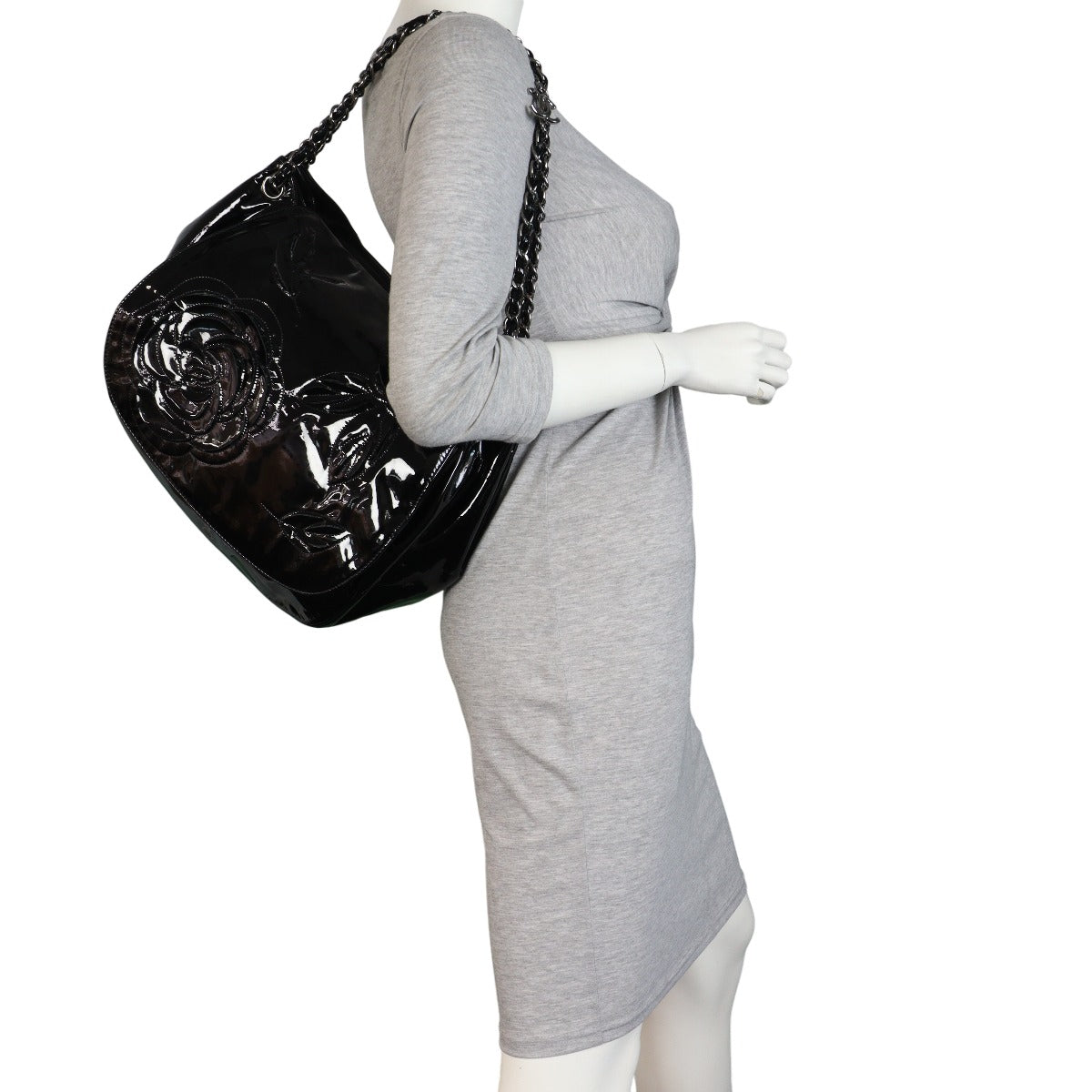 Chanel Camellia Accordion Flap Bag Patent