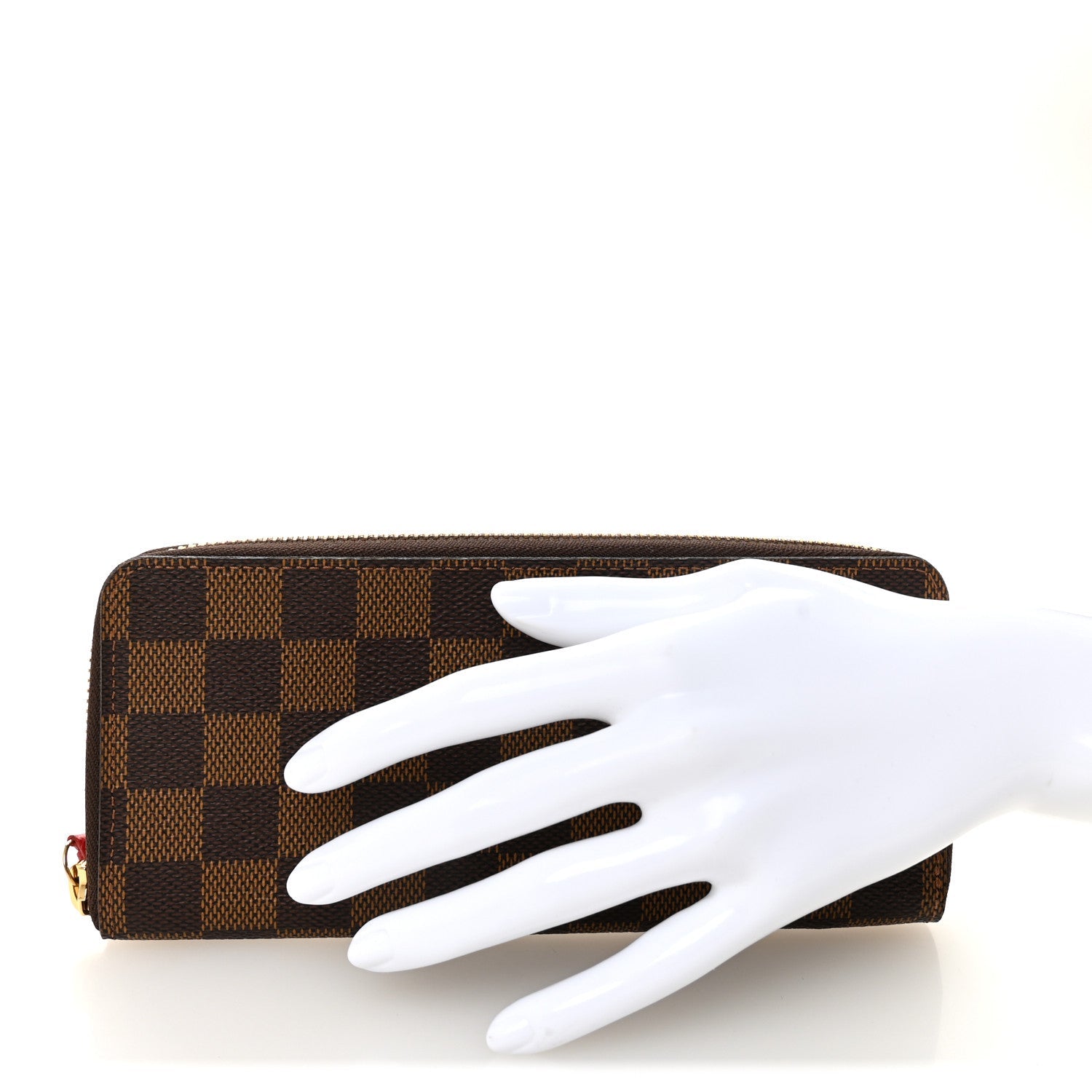 Damier Ebene Clemence Wallet Cherry