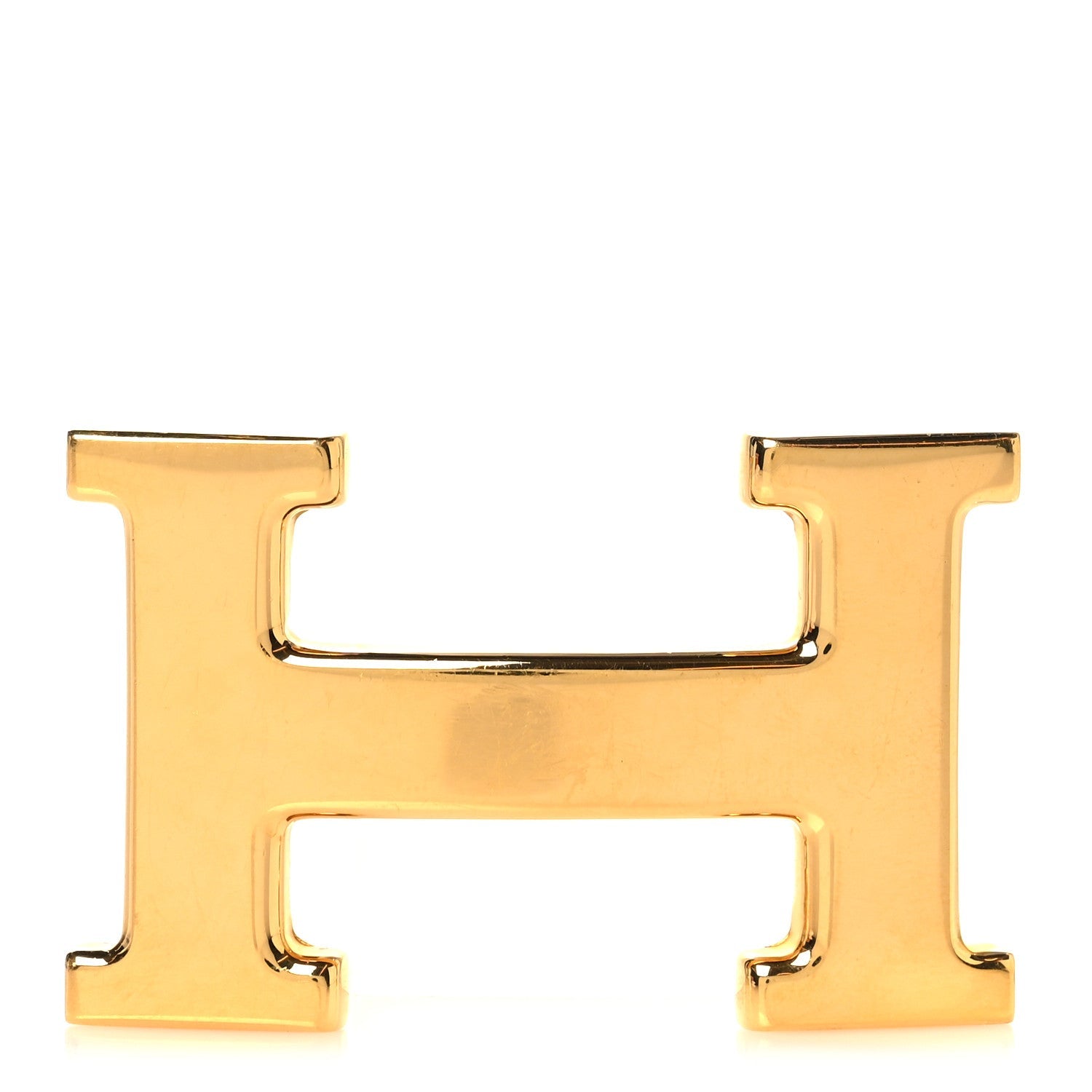 Polished 32mm H Belt Buckle Gold