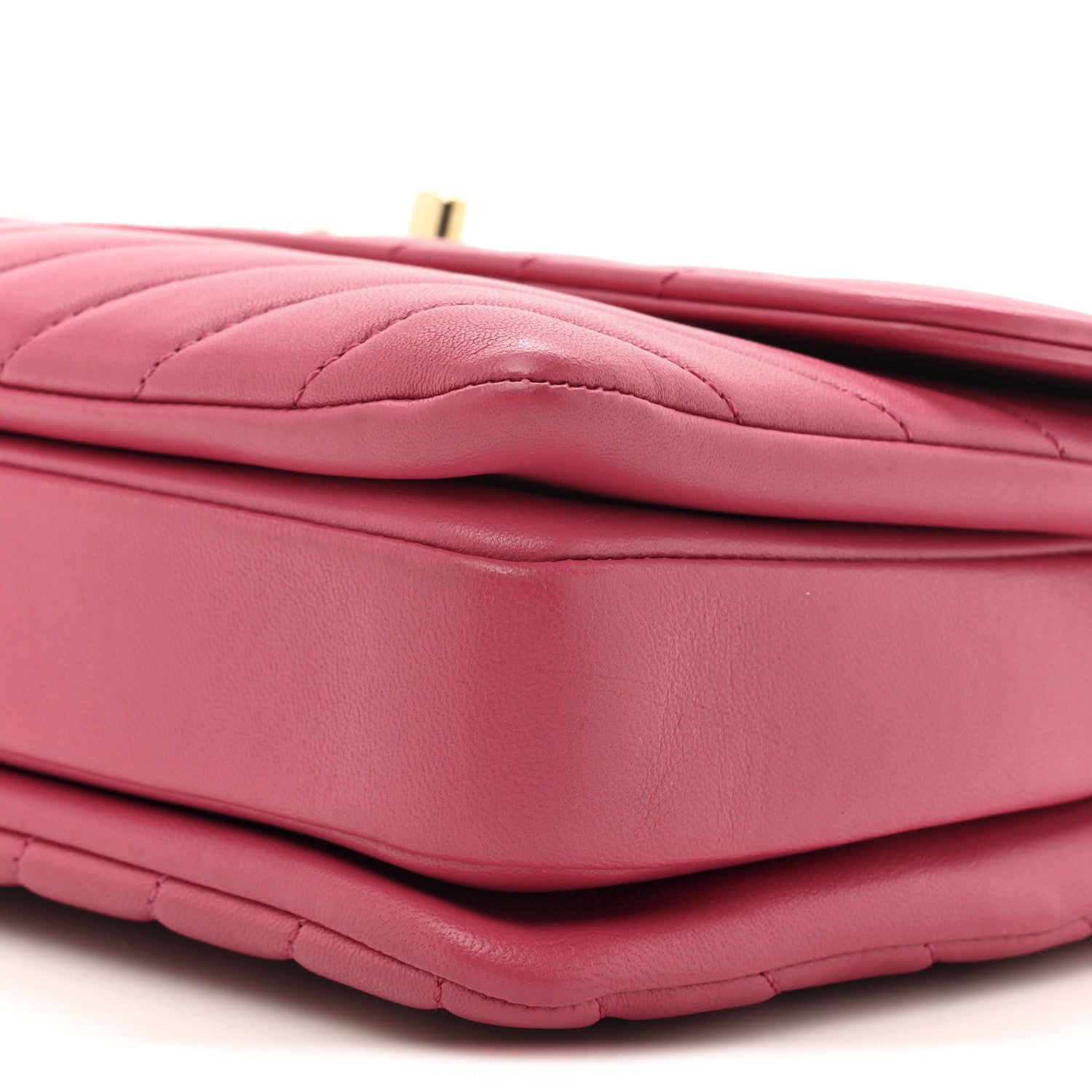 Lambskin Chevron Quilted Small Trendy CC Dual Handle Flap Bag Pink