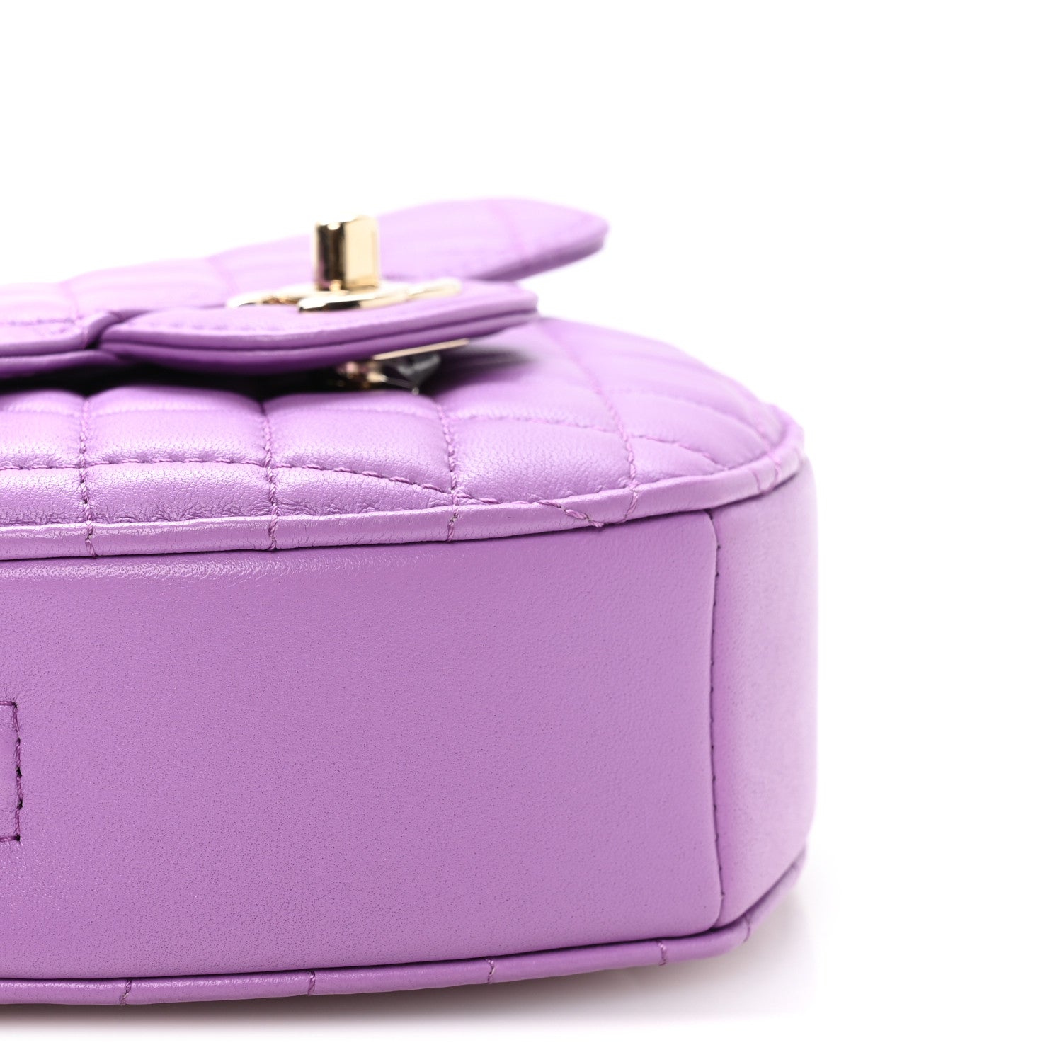 Lambskin Quilted CC In Love Heart Bag Purple