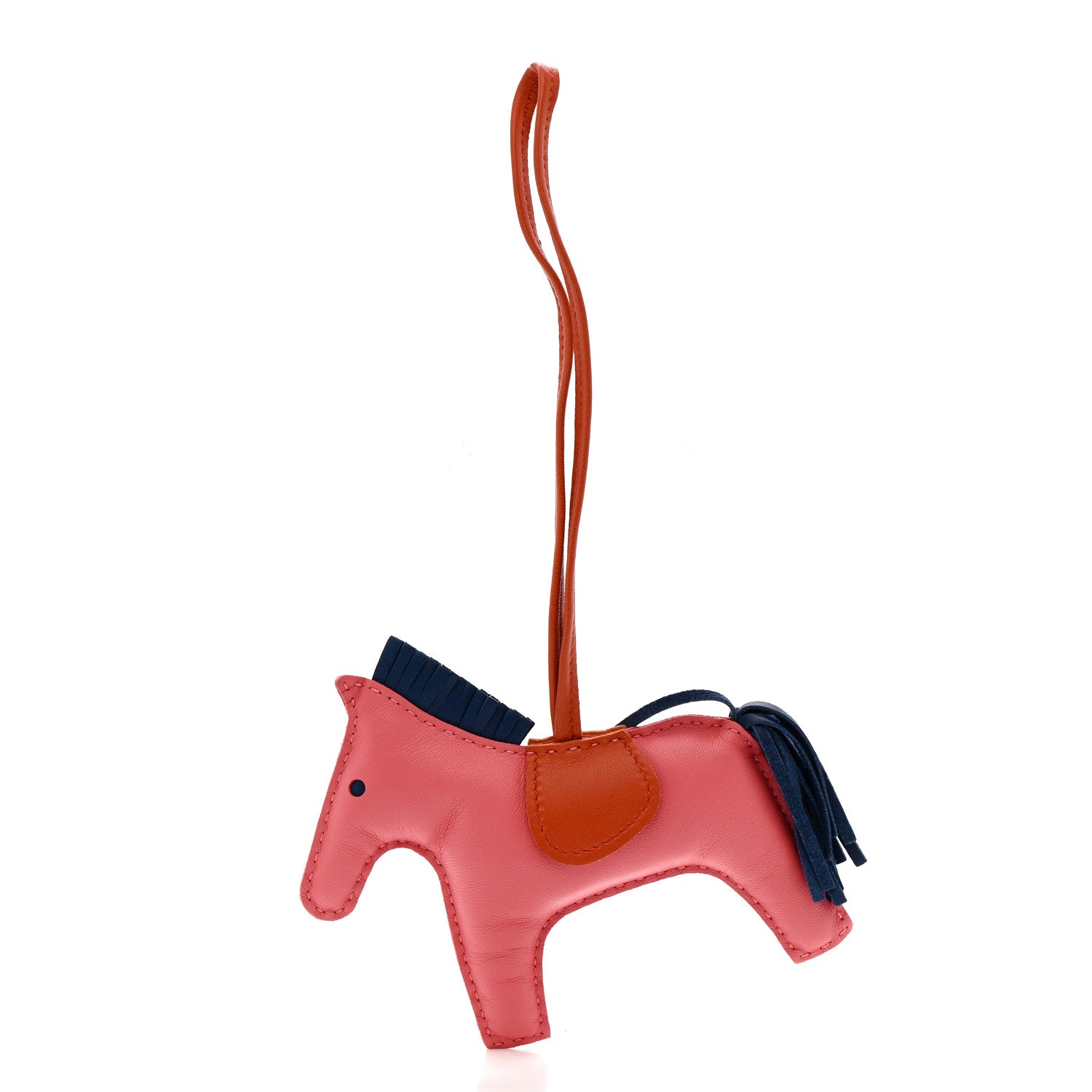 Milo Lambskin Grigri Rodeo Bag Charm MM Rose Azalee Cornaline Bleu De Malte