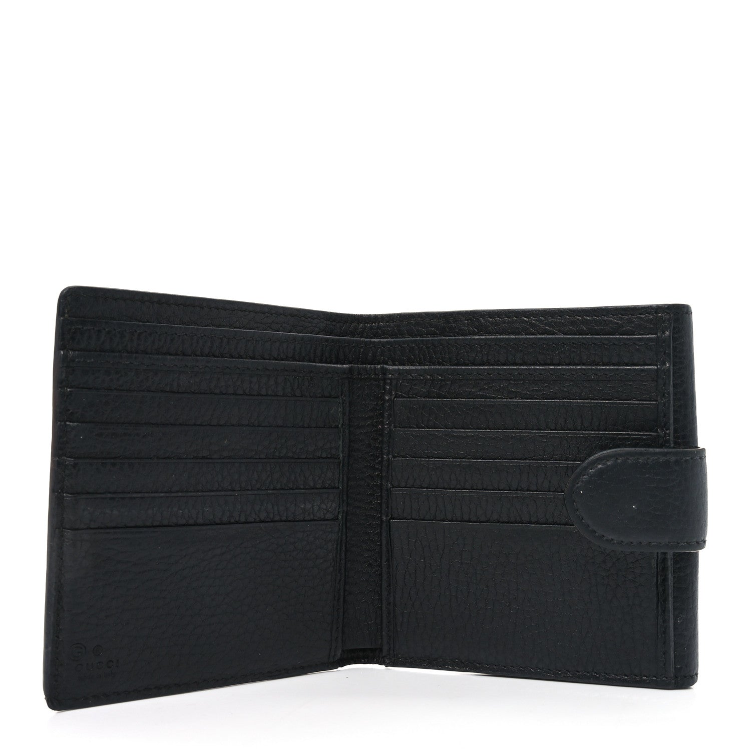 Dollar Calfskin Interlocking G French Wallet Black