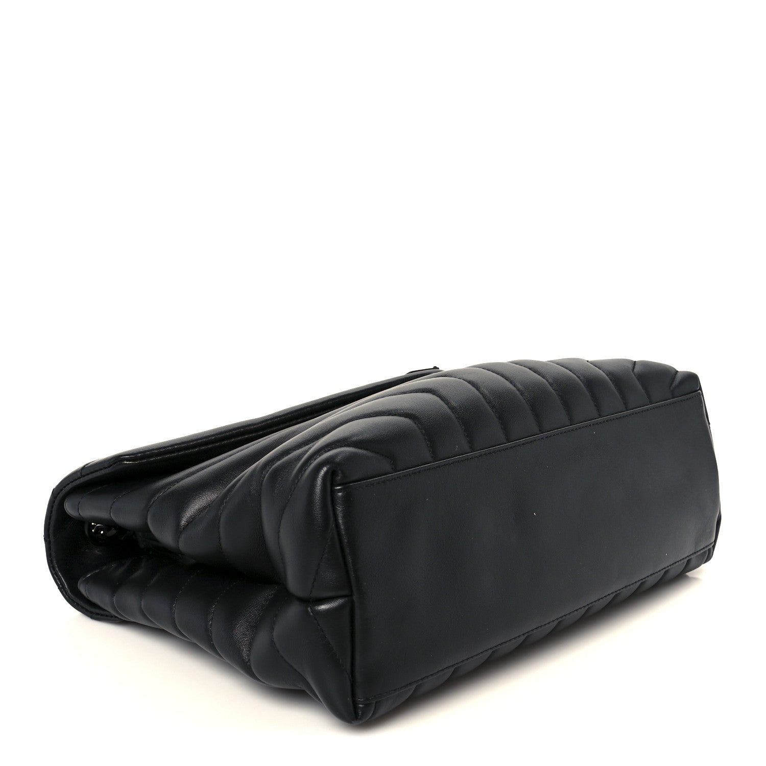 Calfskin Y Quilted Monogram Monochrome Medium Loulou Chain Satchel Black