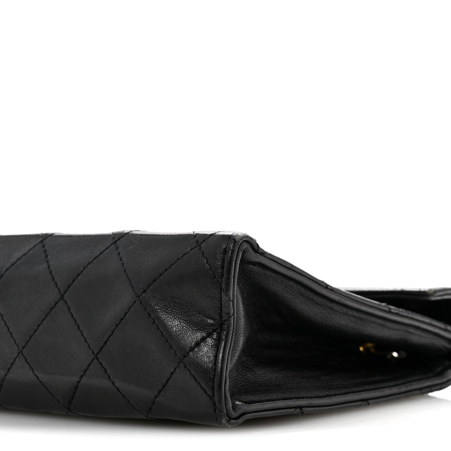 Lambskin Quilted Envelope Flap Black