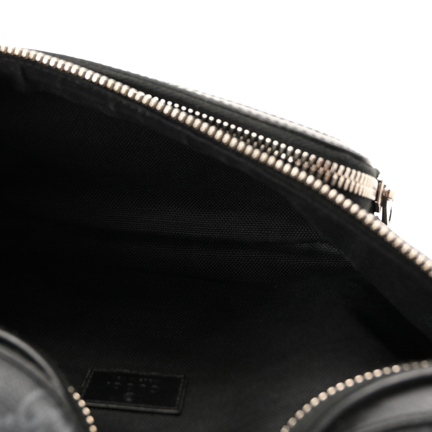 GG Supreme Monogram Textured Calfskin Retro Interlocking G Belt Bag Black