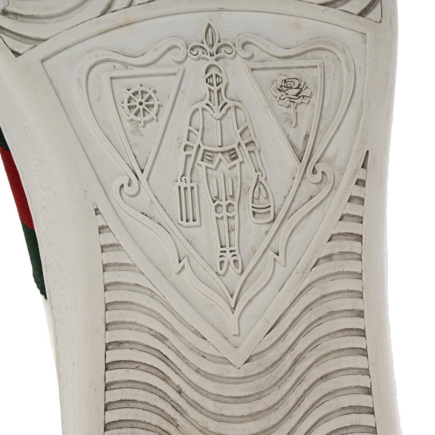 Calfskin Web GG Apple Embroidered Ace Sneakers 9.5 White