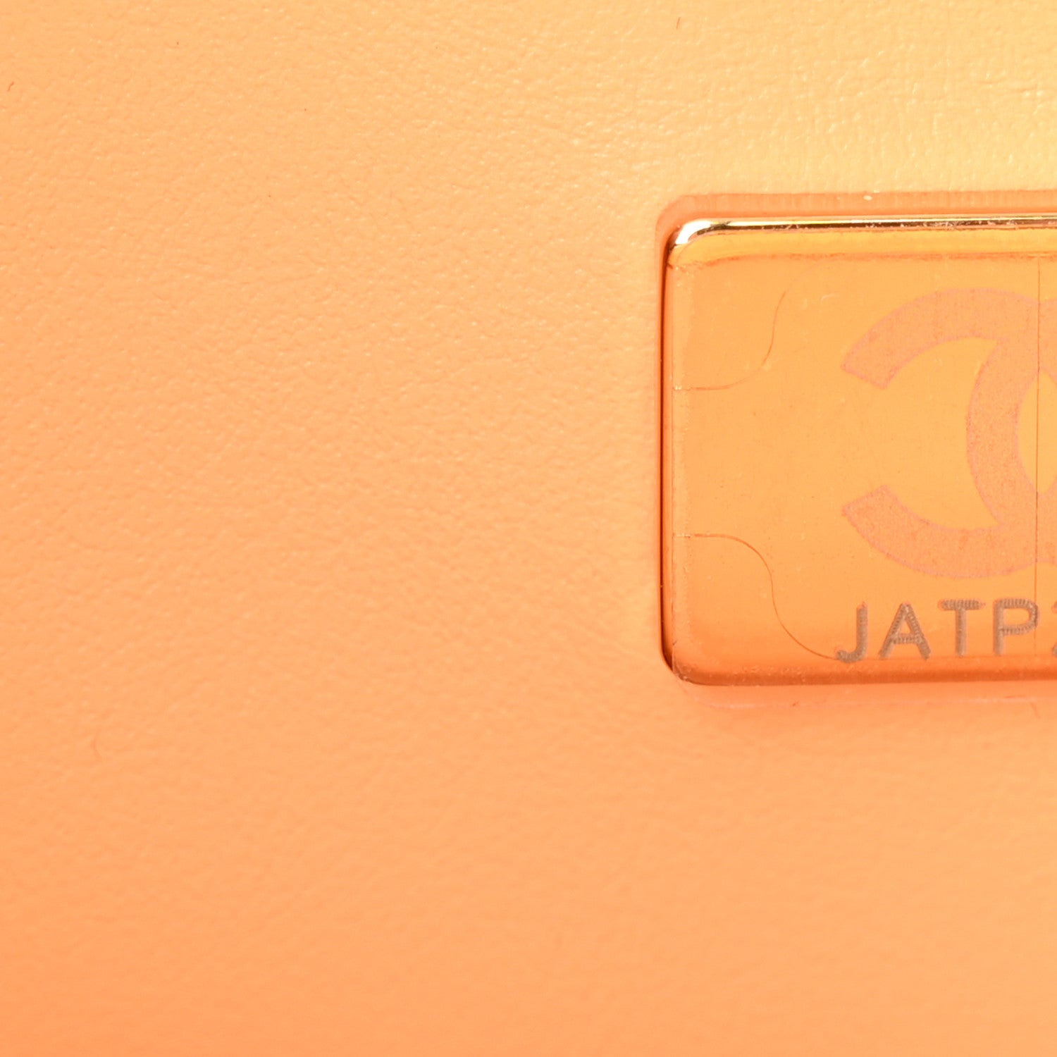 Pearly Lambskin Quilted Pearl Small Flap Orange