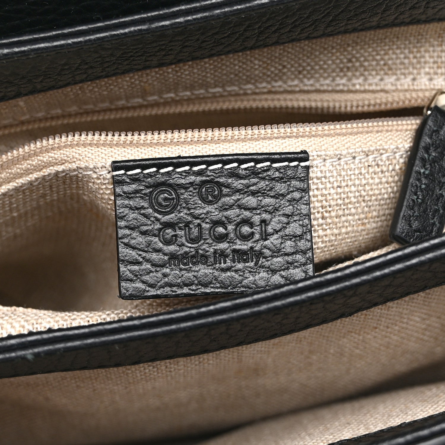 Dollar Calfskin Interlocking G Crossbody Bag Black