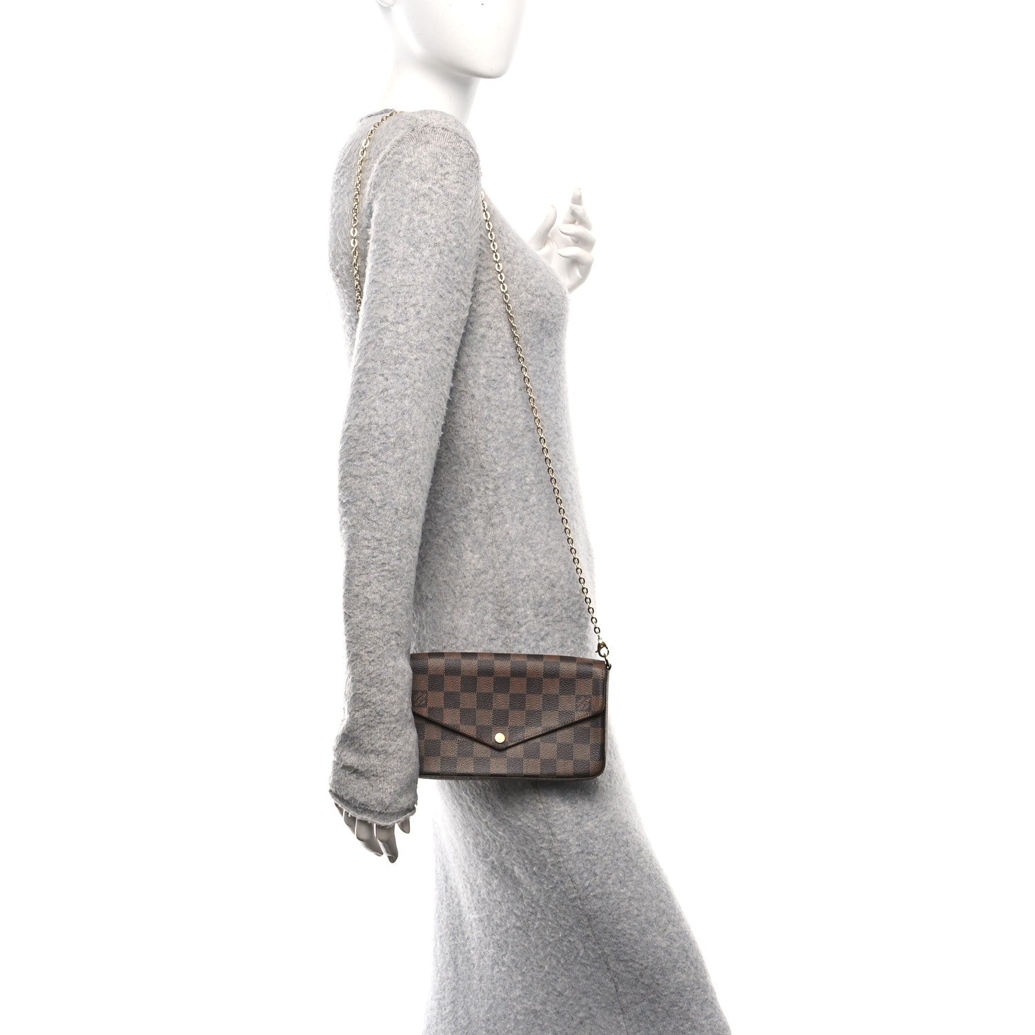 Damier Ebene Pochette Felicie Chain Wallet