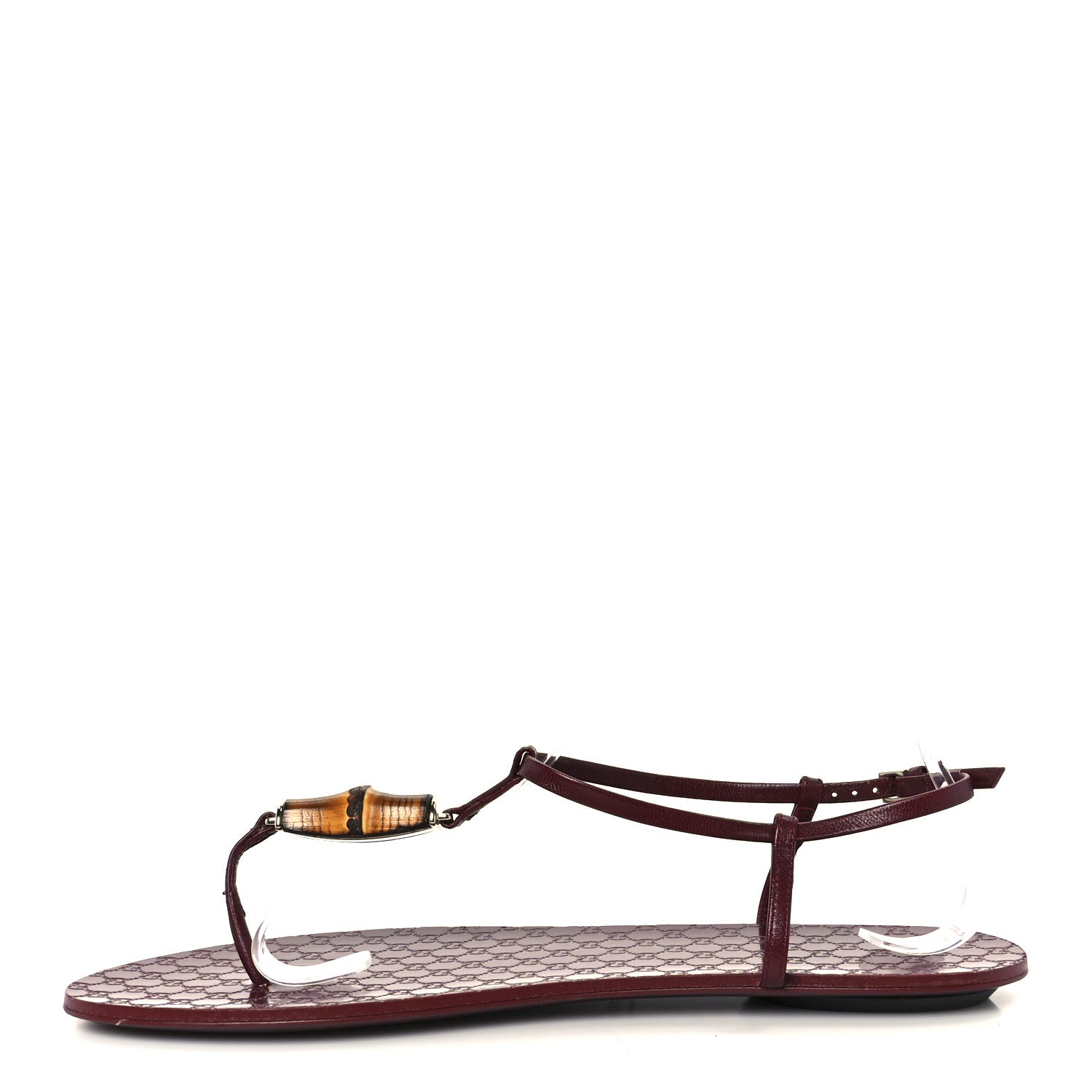 Calfskin Guccissima Bamboo Womens Susanna Sandals 39 Rosso Ancora